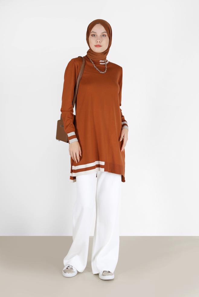 Hijab clothing  2-COLOR KNITWEAR TUNIC 42039  - ALVİNA