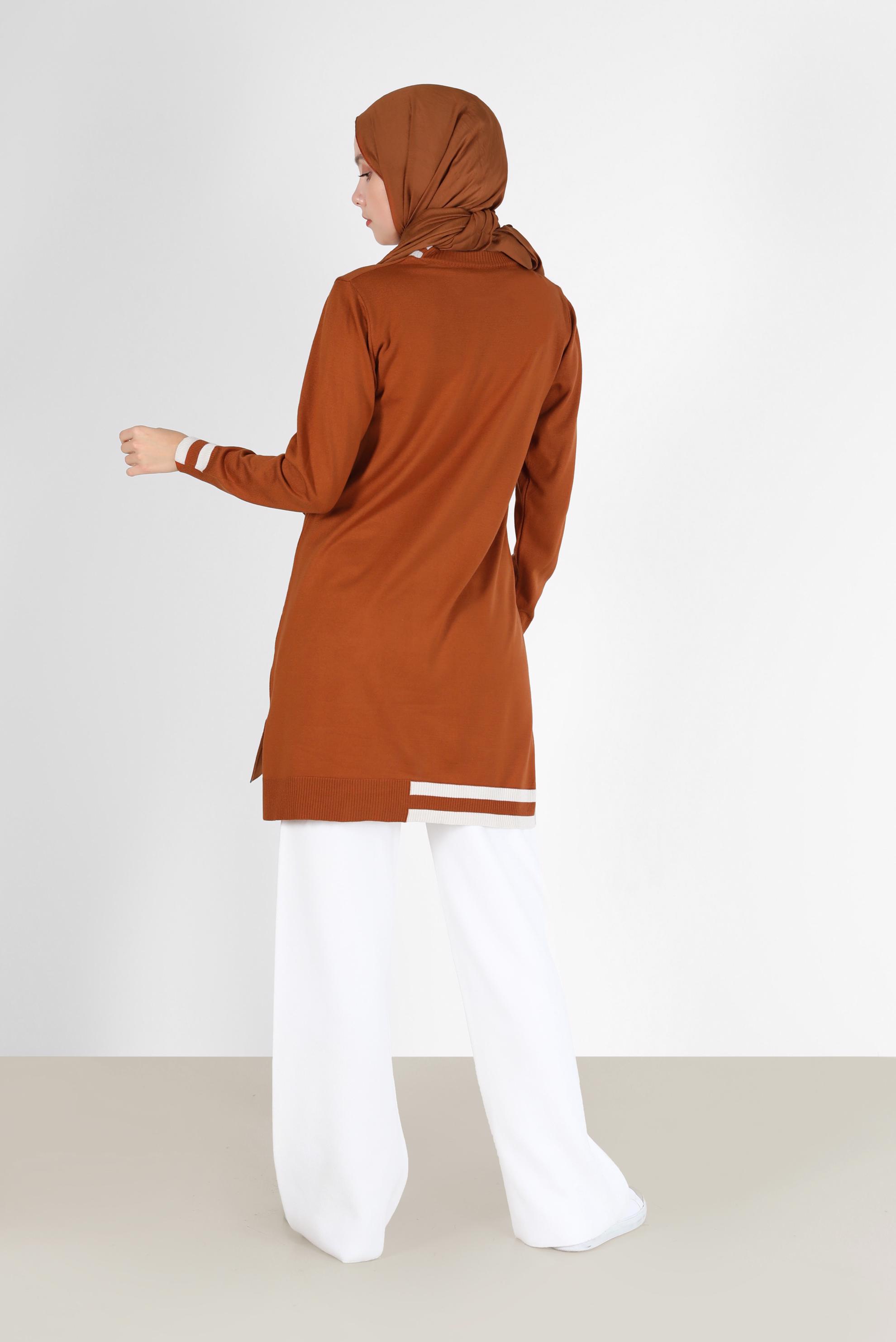 Hijab clothing ORANGE 2-COLOR KNITWEAR TUNIC 42039 