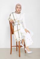 RUFFLE DETAIL STRIPED KNITWEAR TUNIC 42042 