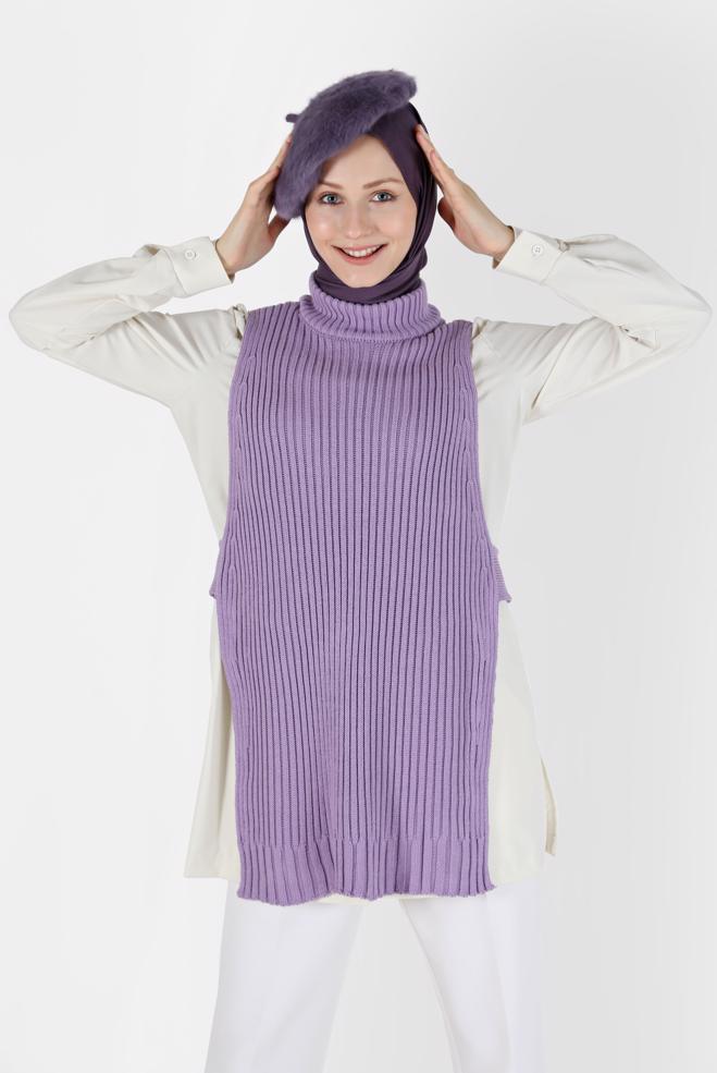 Hijab clothing  TURTLENECK PATTERNED KNITWEAR TUNIC 42059  - ALVİNA
