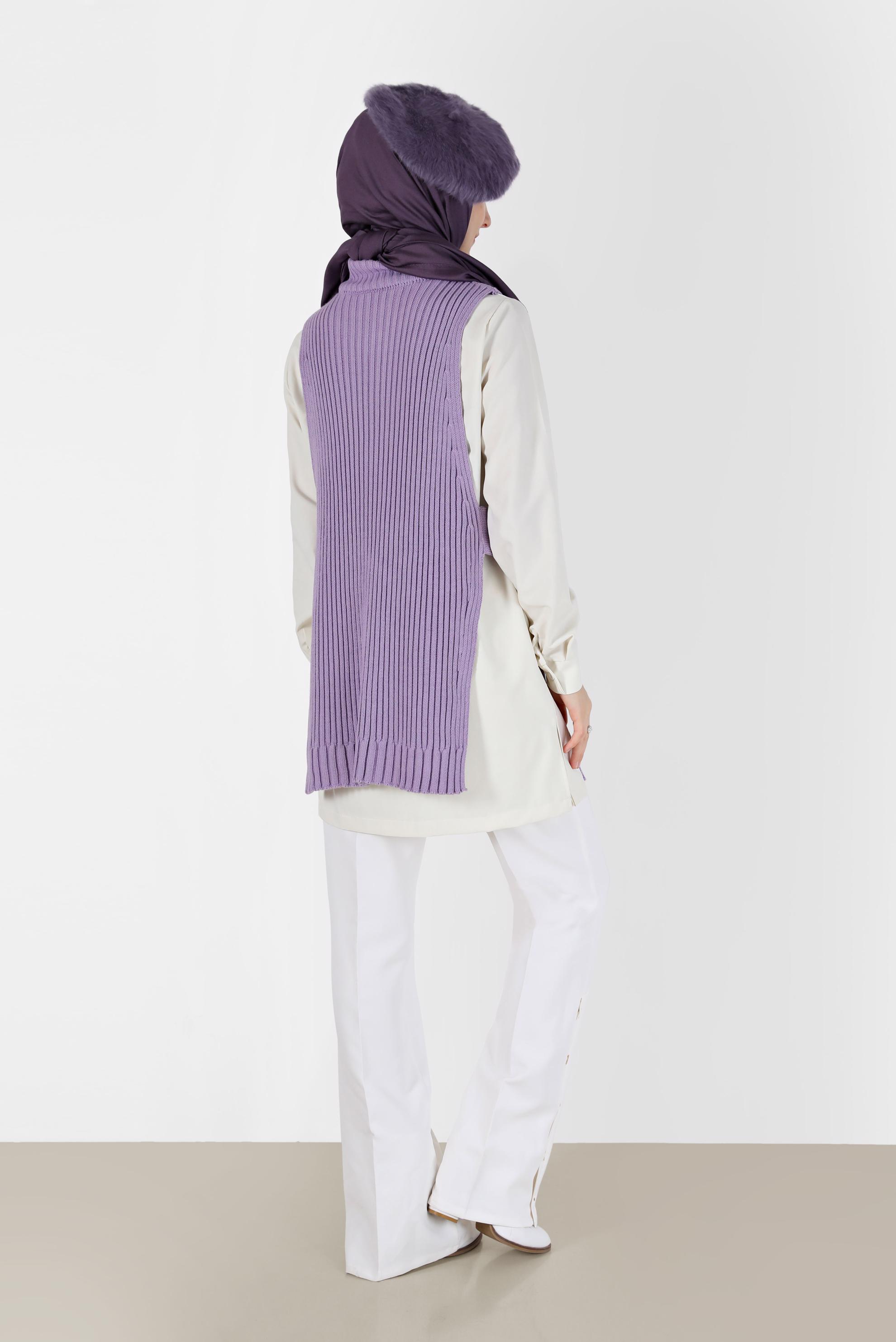 Hijab clothing PURPLE TURTLENECK PATTERNED KNITWEAR TUNIC 42059 