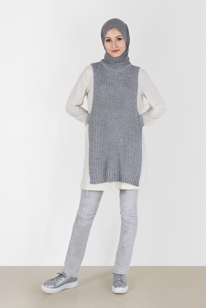 Hijab clothing  TURTLENECK PATTERNED KNITWEAR TUNIC 42059  - ALVİNA
