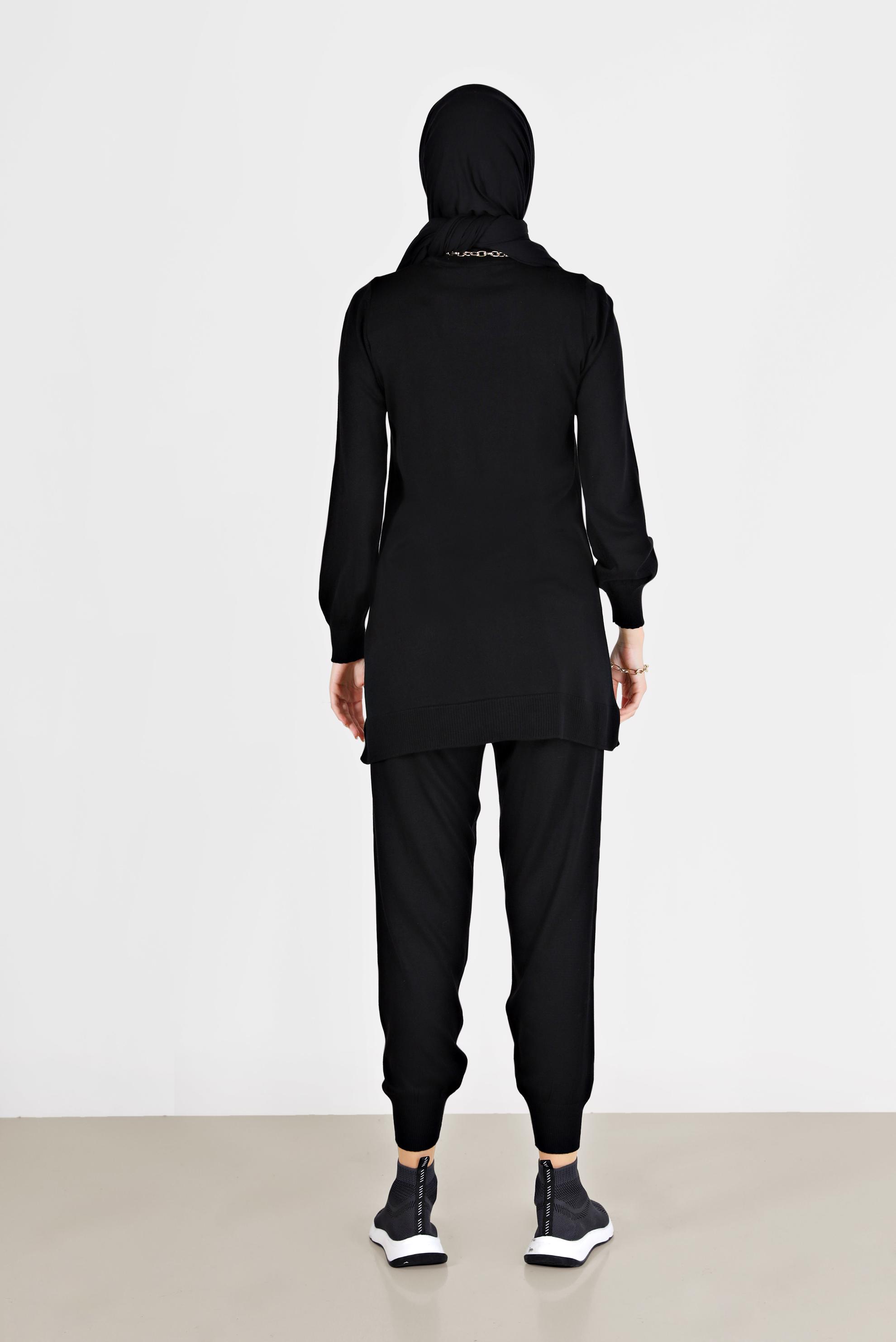 Tesettür giyim SİYAH BASIC ZAMANSIZ TRİKO PANT. TAKIM 42079 