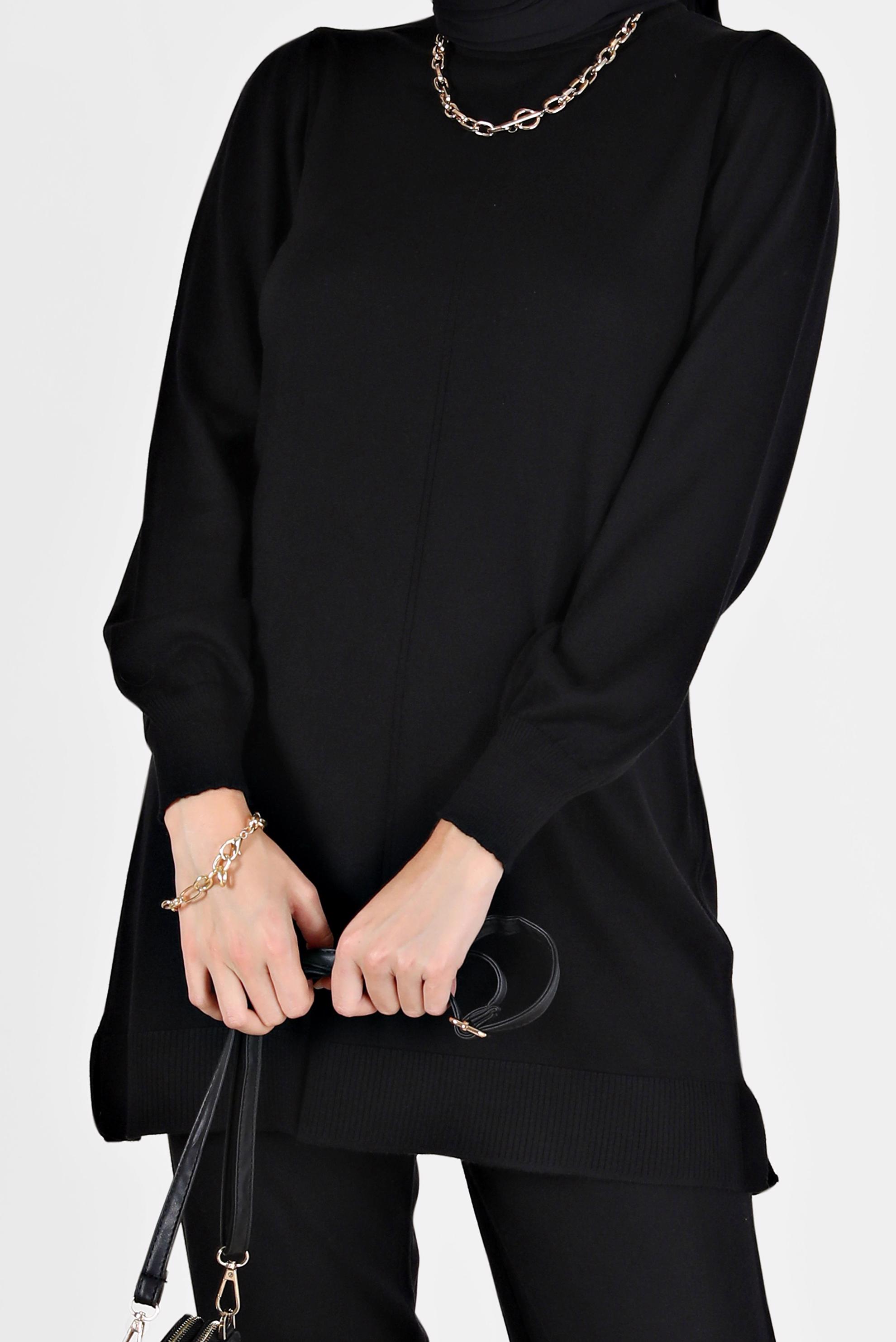 Tesettür giyim SİYAH BASIC ZAMANSIZ TRİKO PANT. TAKIM 42079 