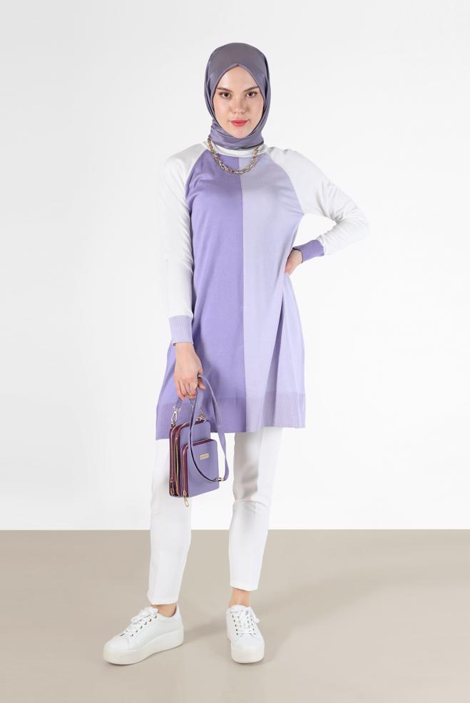 Tesettür giyim  3 RENKLİ TRİKO TUNİK 42085  - ALVİNA