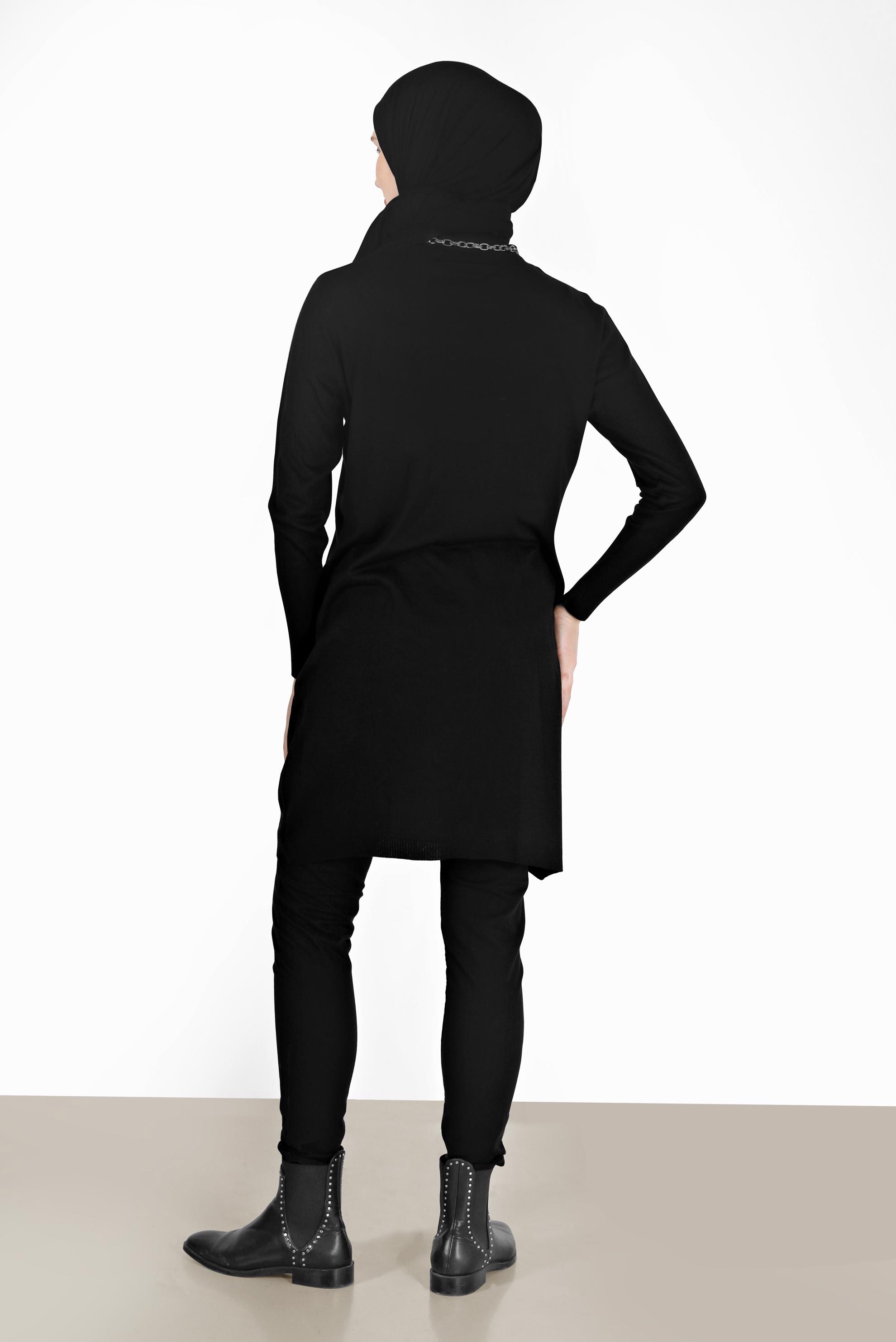 Tesettür giyim SİYAH BASIC TRİKO TUNİK 42102 