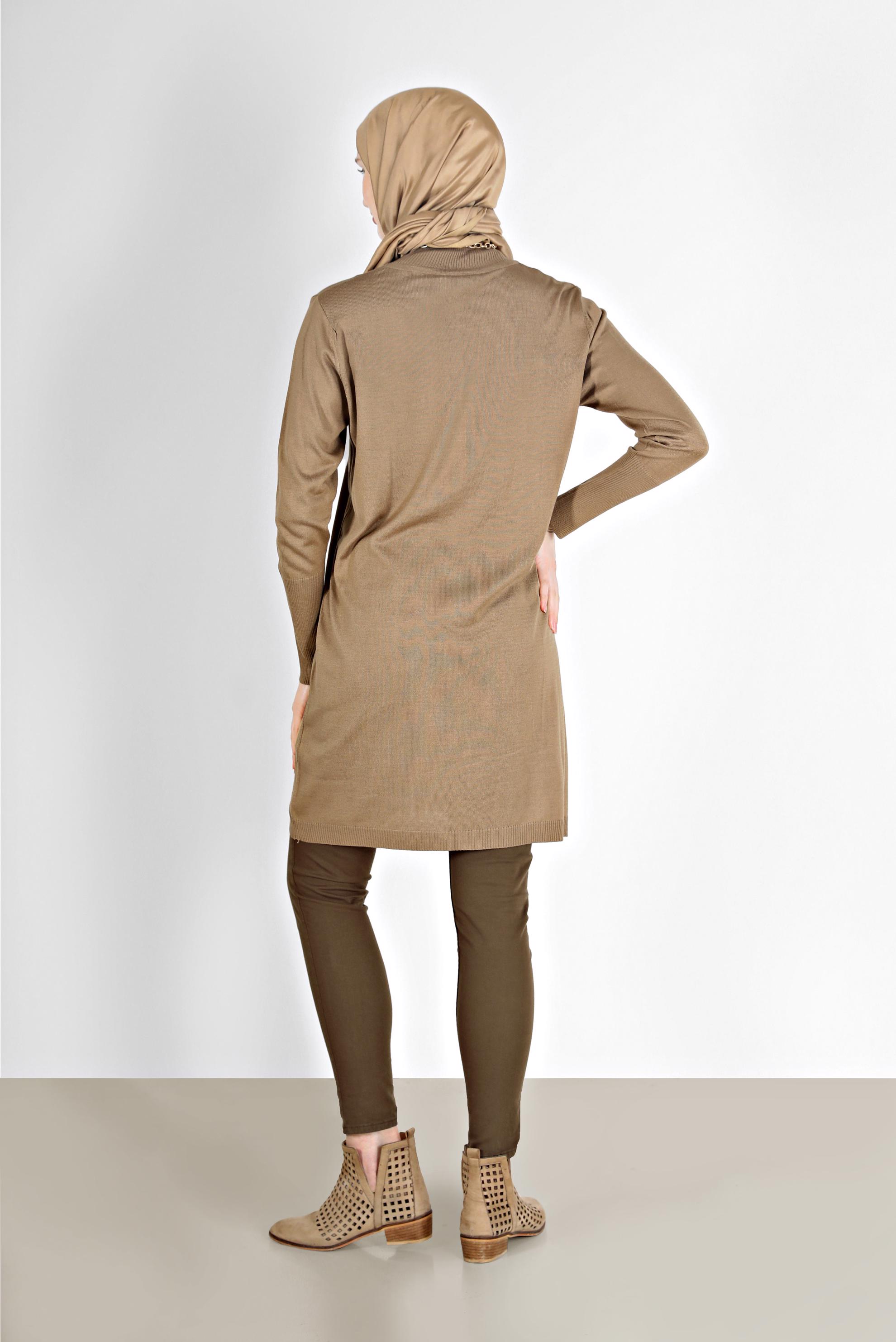 Hijab clothing BROWN BASIC KNITWEAR TUNIC 42102 