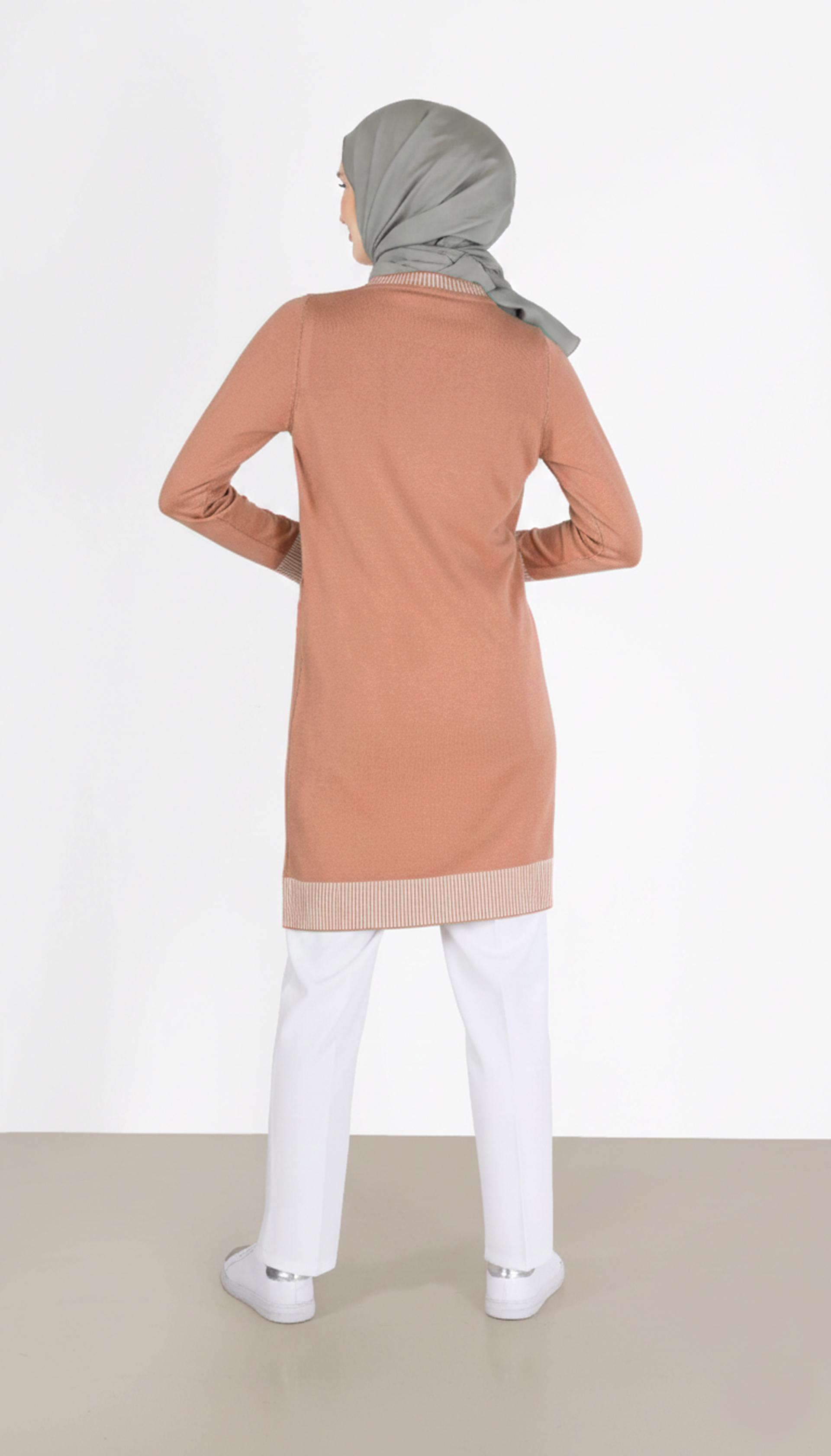 Vêtements hijab POUDRE TUNIQUE MAILLE DÉTAIL POCHE 42104