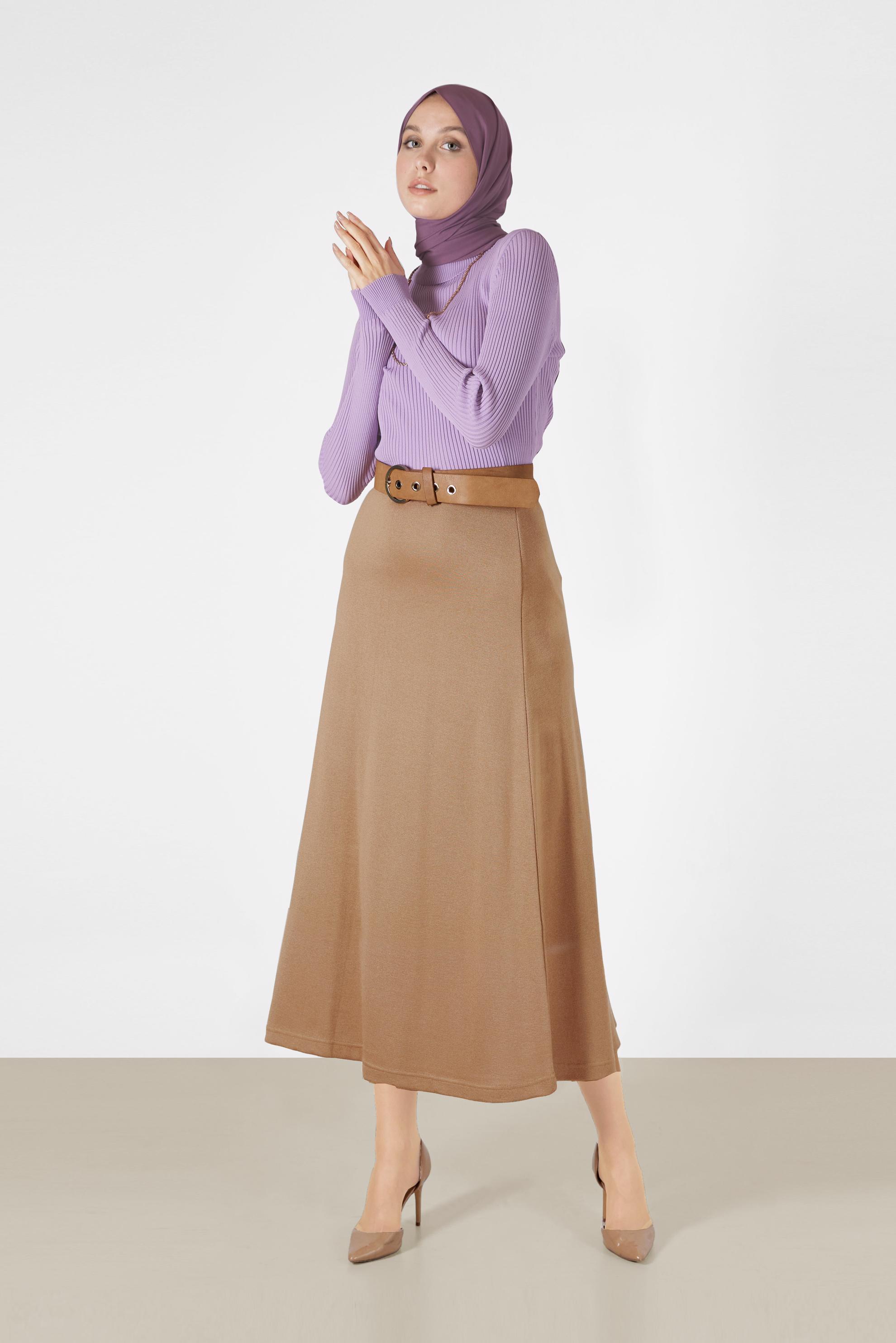 Hijab clothing PURPLE TURTLENECK KNITWEAR SWEATER 42112 