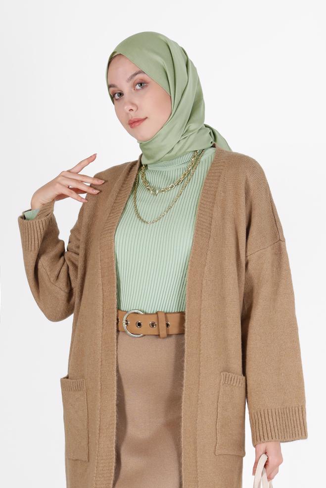 Tesettür giyim  BOĞAZLI YAKA TRİKO KAZAK 42112  - ALVİNA