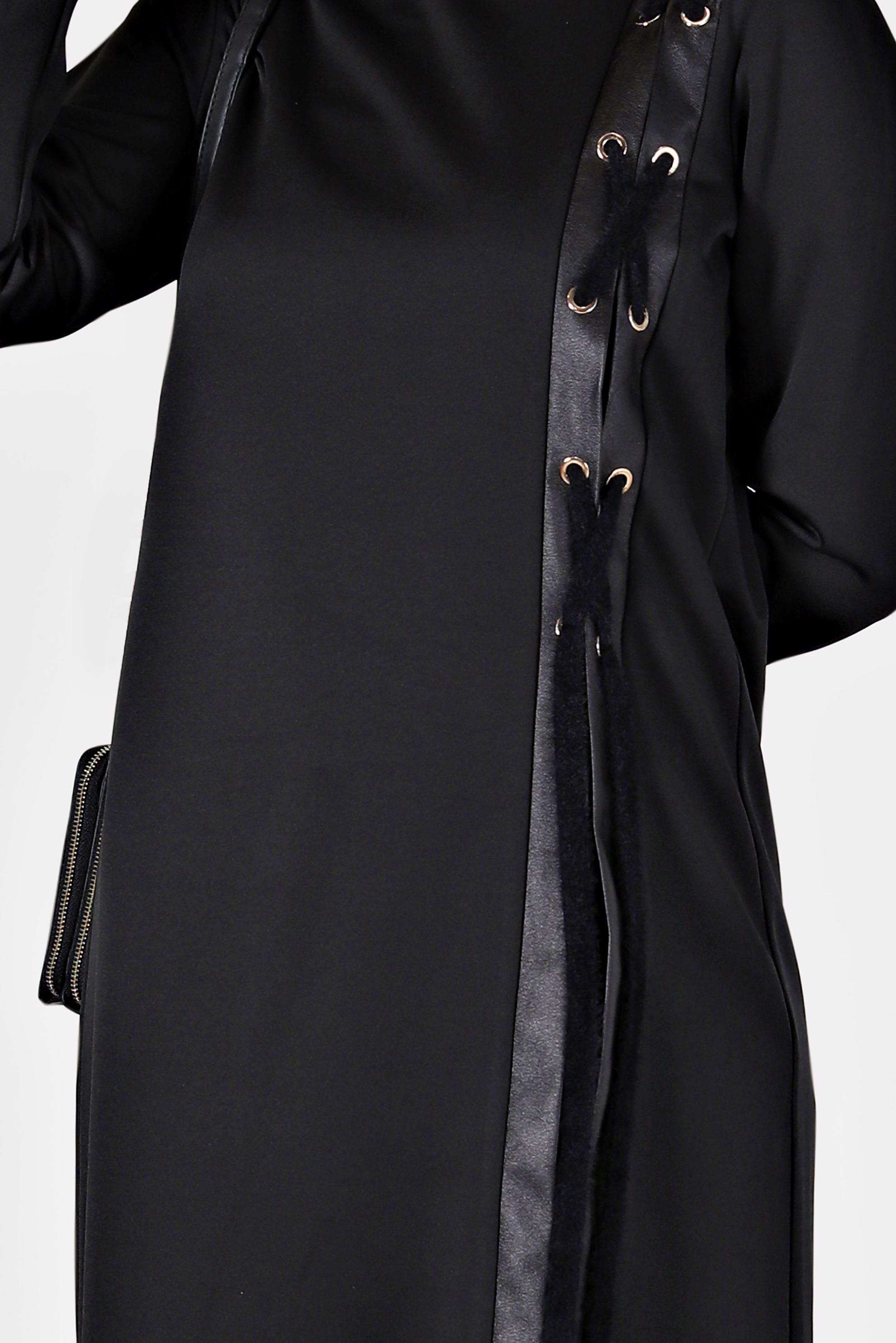 Tesettür giyim SİYAH KUŞGÖZÜ DETAYLI TUNİK 42202