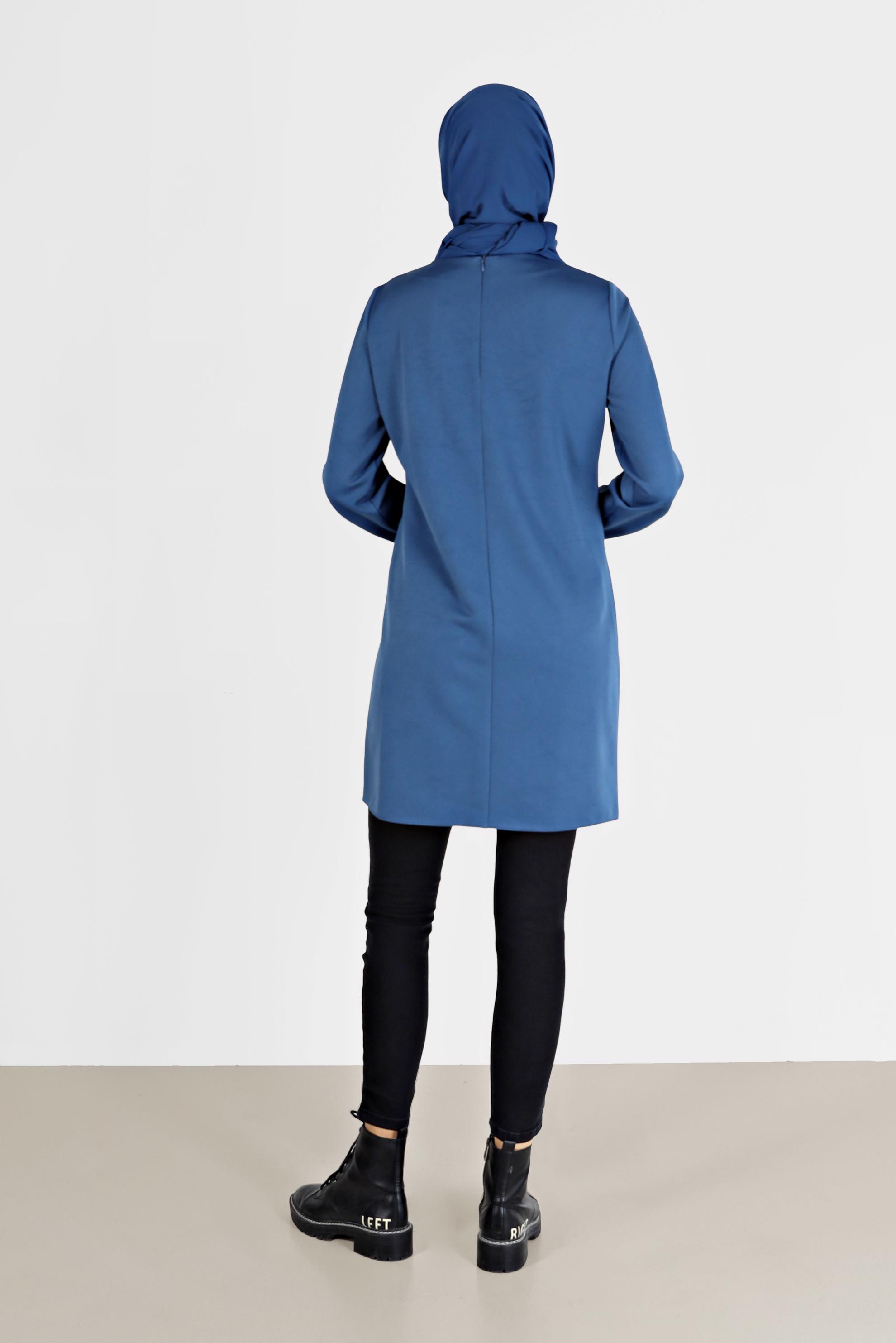 Tesettür giyim LACİVERT KUŞGÖZÜ DETAYLI TUNİK 42202