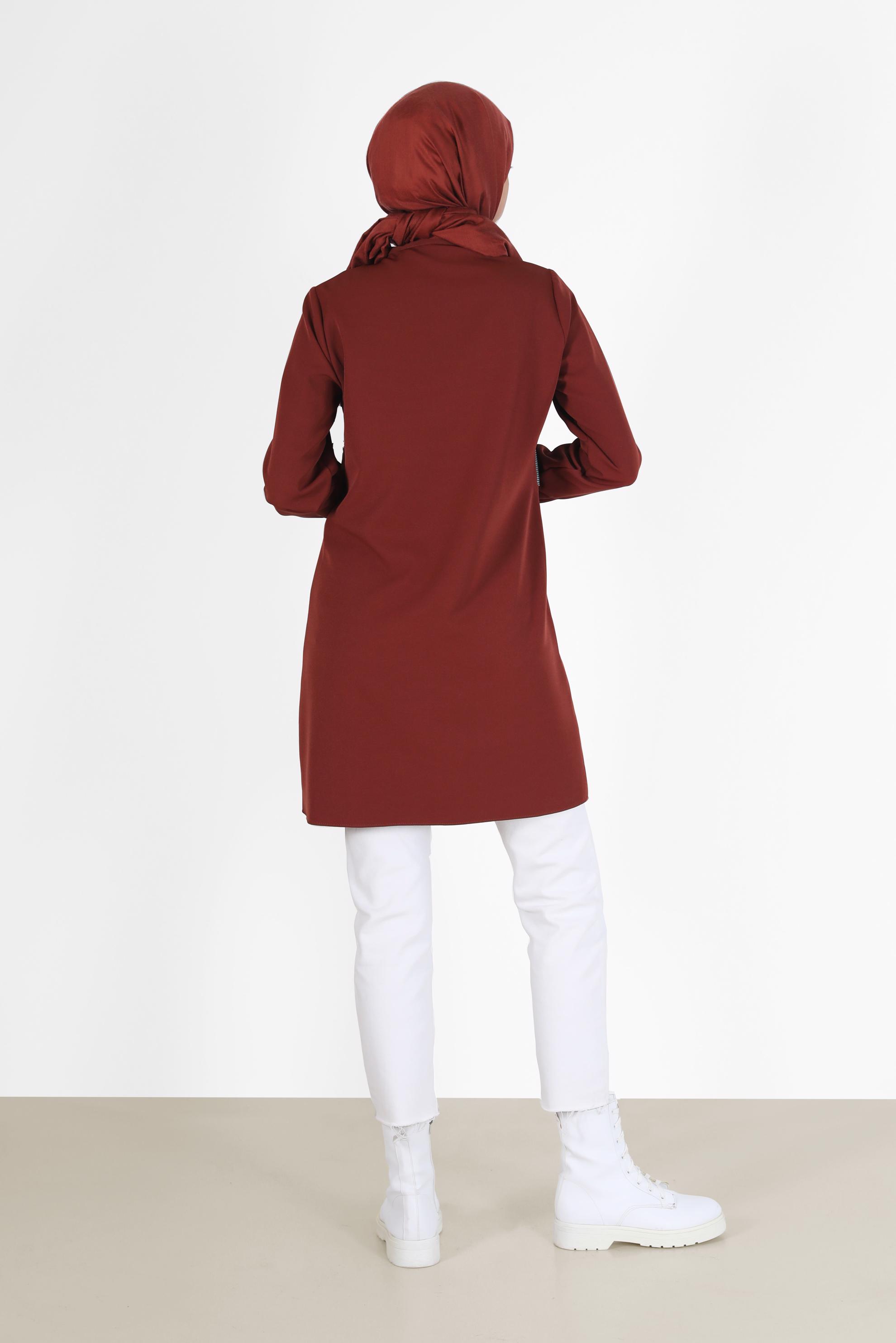 Vêtements hijab BRUN TUNIQUE À REPRISER AVEC PANTALON 42212