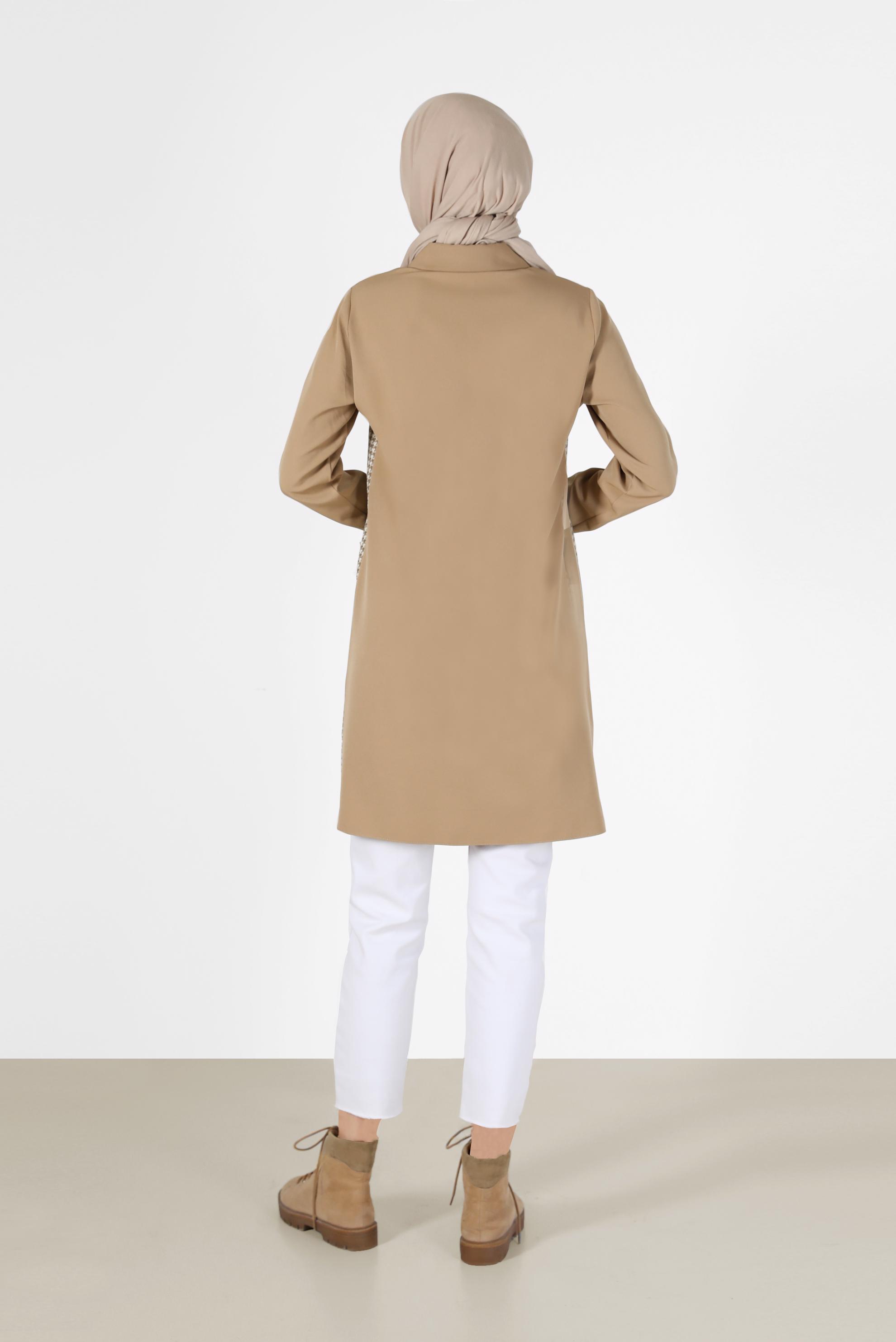 Tesettür giyim KUM KAZAYAĞI DESENLİ PÜSKÜL DETAYLI TUNİK 42230 