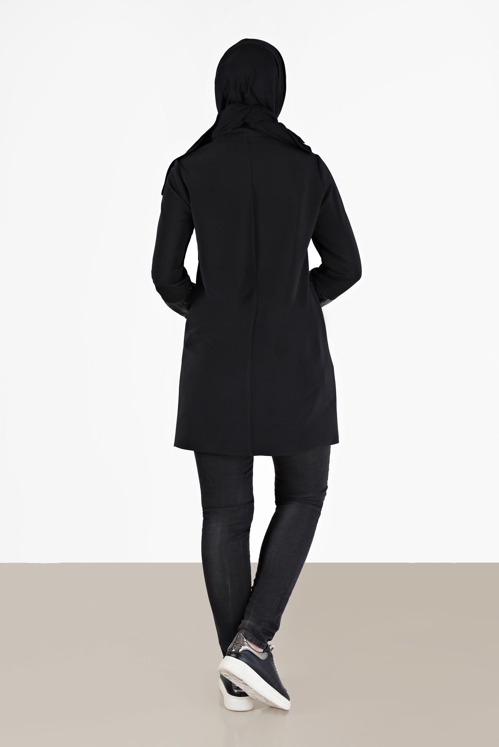 Tesettür giyim SİYAH YAZI BASKILI TUNİK 42255 