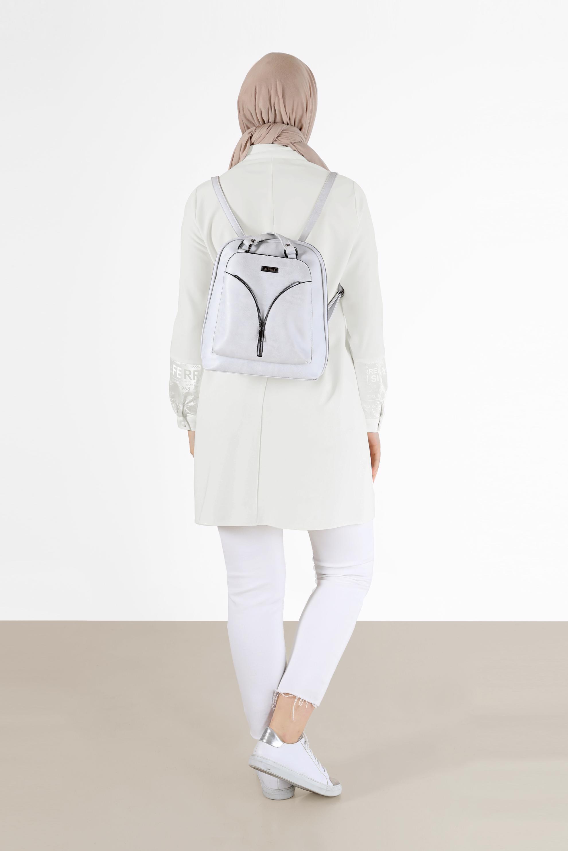 Tesettür giyim BEYAZ YAZI BASKILI TUNİK 42255 