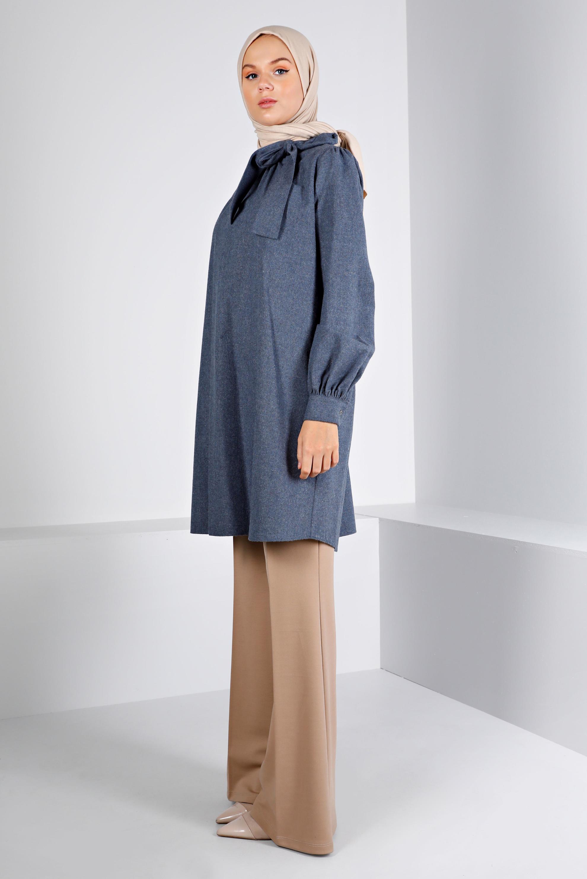 Vêtements hijab BLEU MARINE TUNIQUE EN COTON 42259