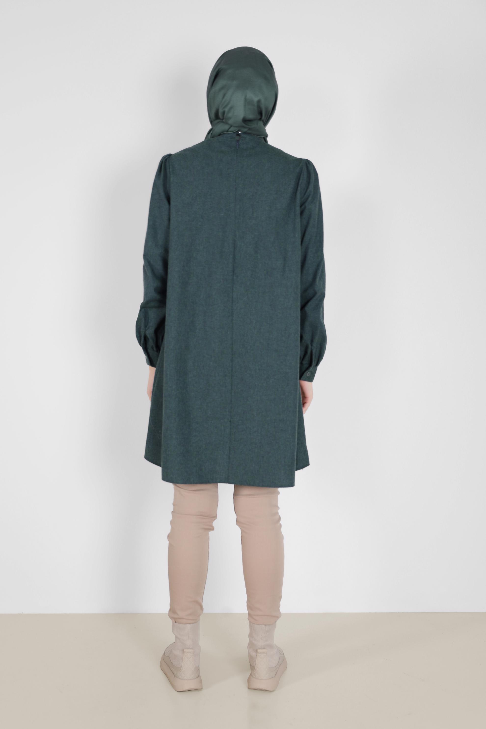 Tesettür giyim LACİVERT BAĞLAMA DETAYLI PAMUKLU TUNİK 42259