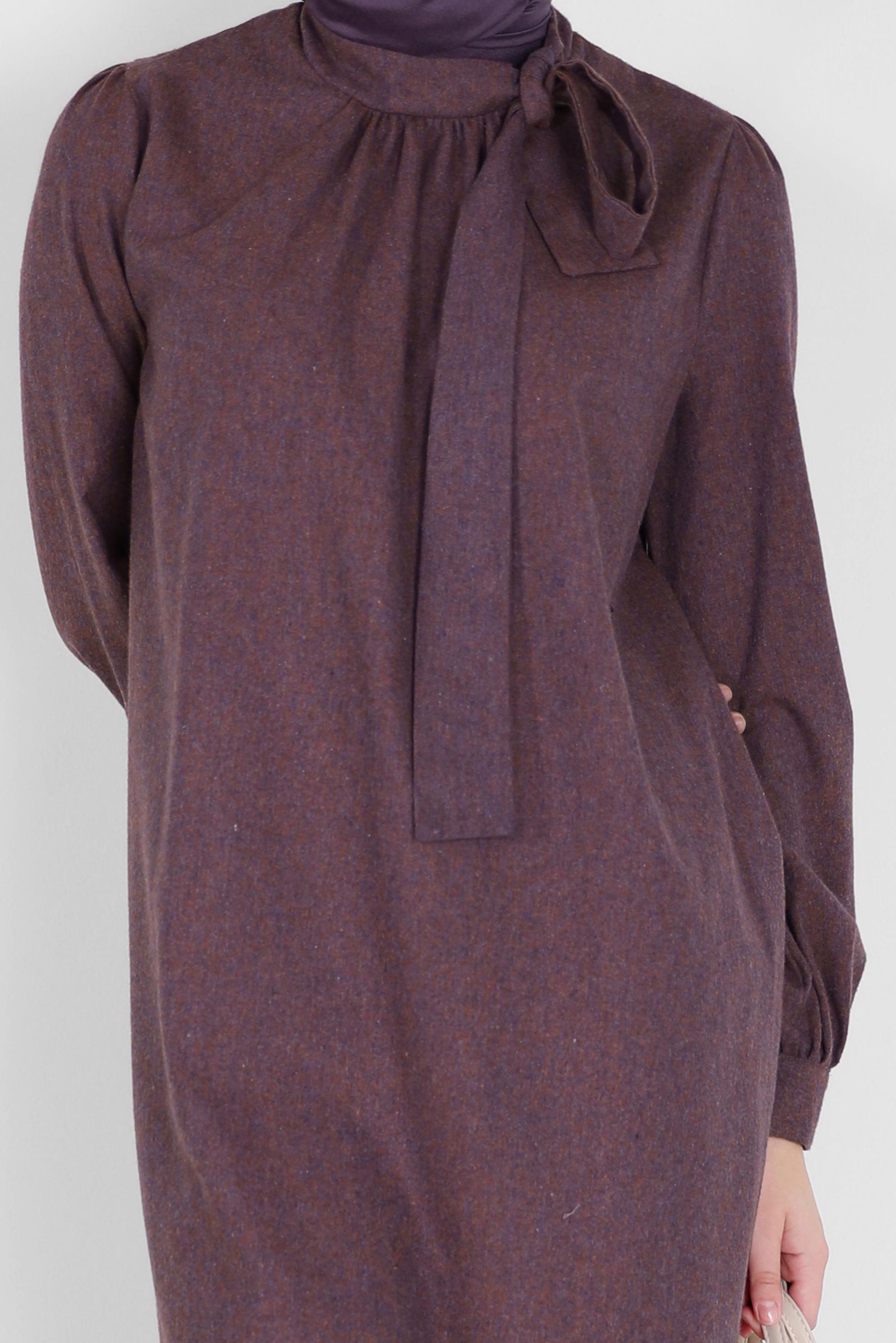 Tesettür giyim LACİVERT BAĞLAMA DETAYLI PAMUKLU TUNİK 42259