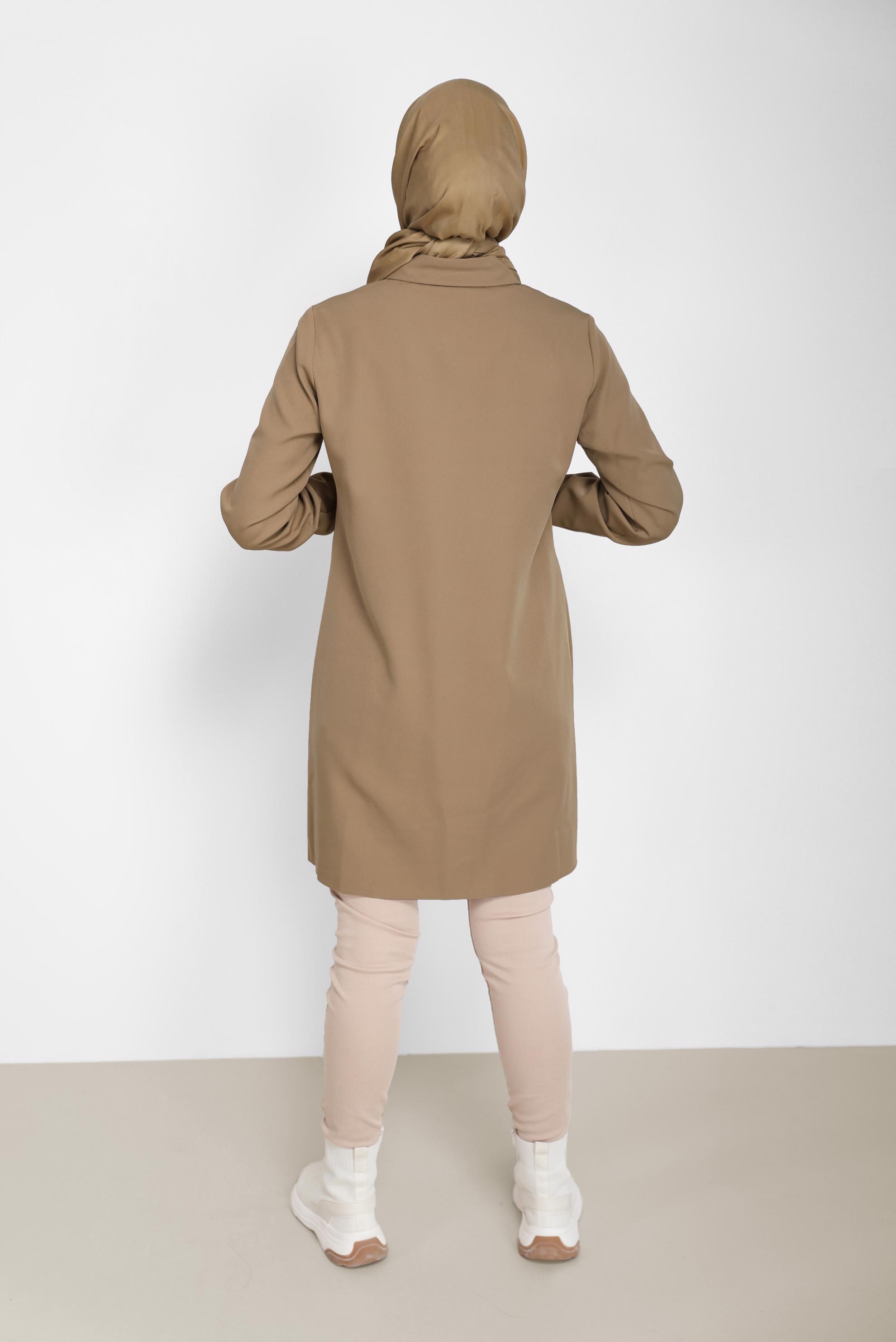 Hijab clothing BROWN EMBROIDERY DETAIL TUNIC 42287 