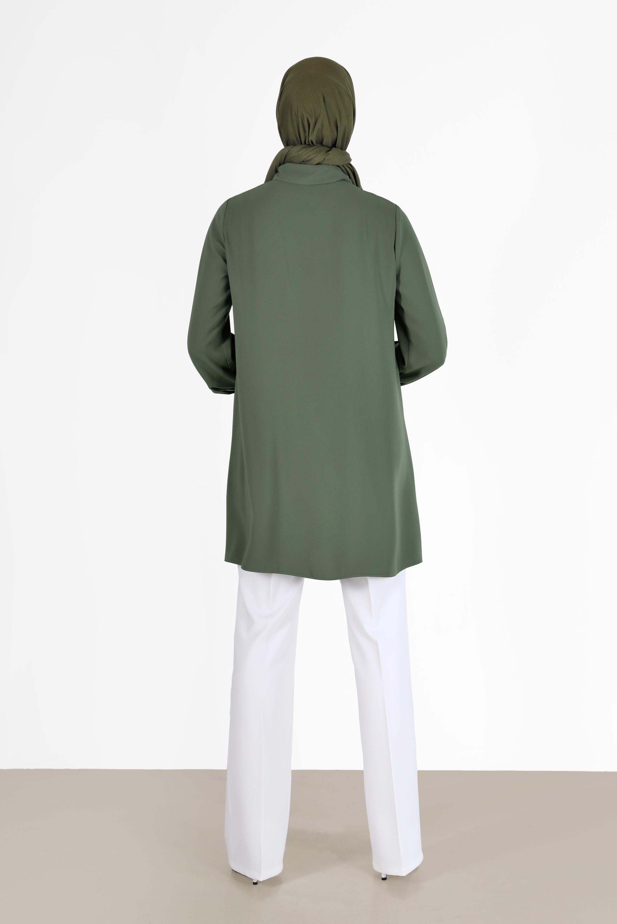 Tesettür giyim HAKİ İŞLEME DETAYLI TUNİK 42290 