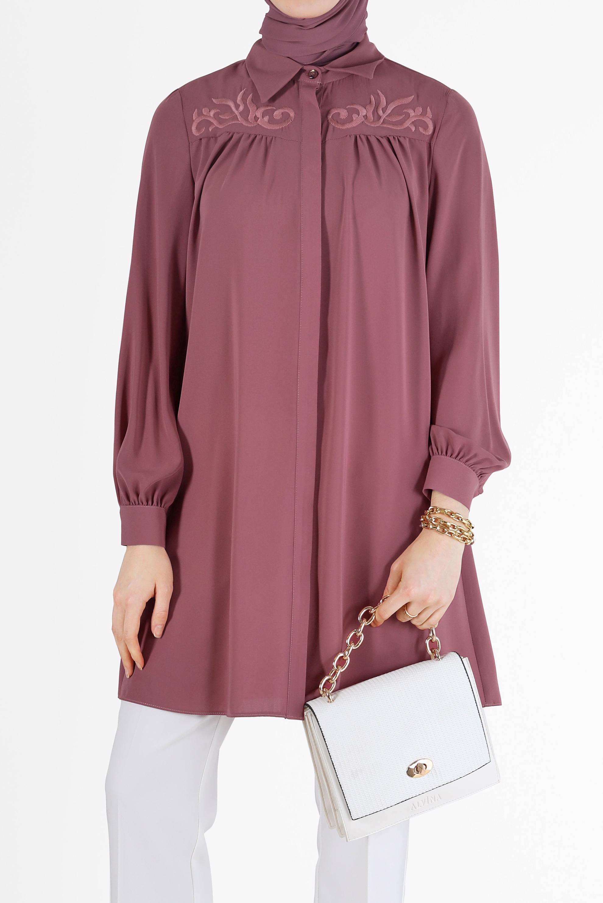 Hijab clothing PINK EMBROIDERY DETAIL TUNIC 42290 