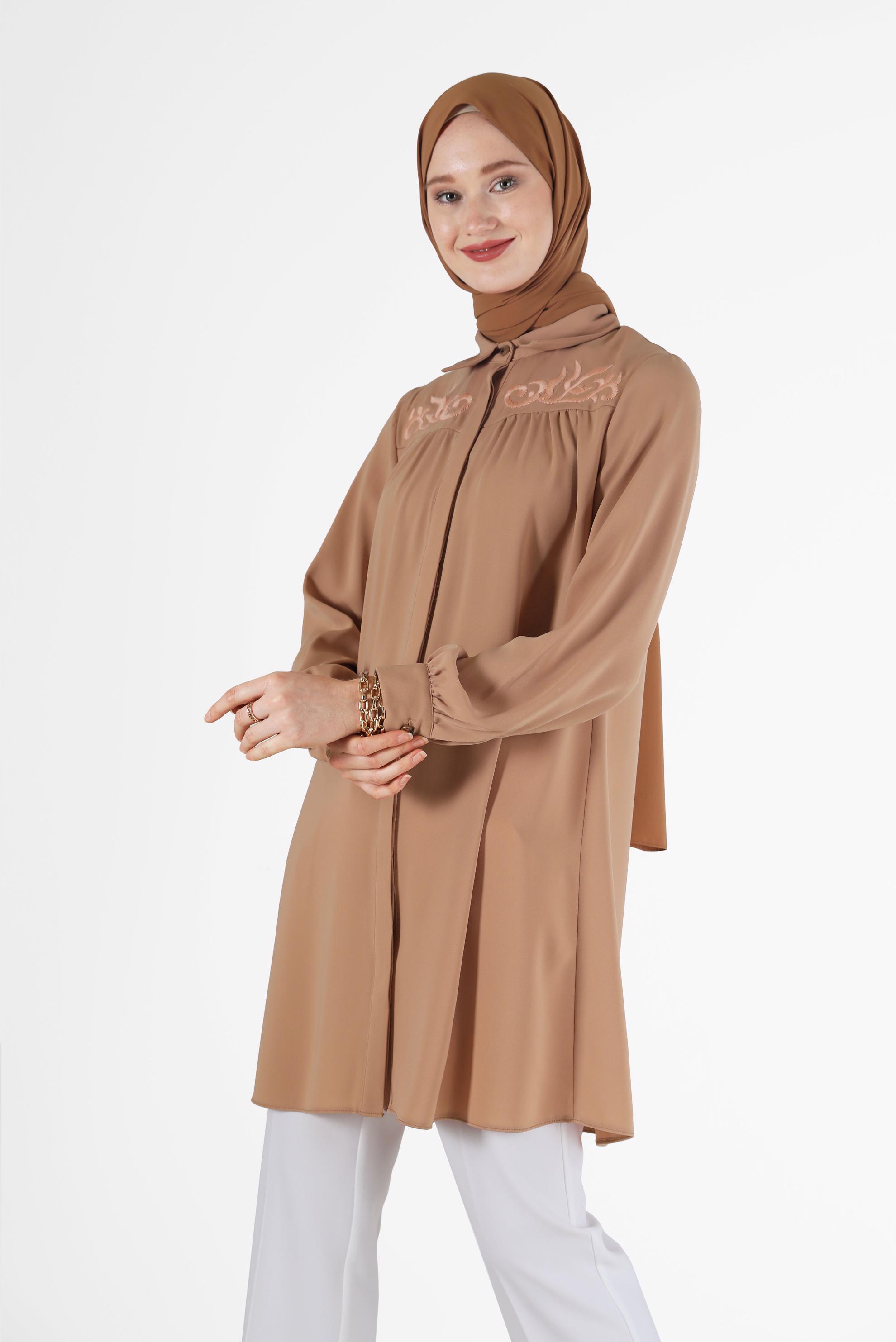 Hijab clothing PINK EMBROIDERY DETAIL TUNIC 42290 