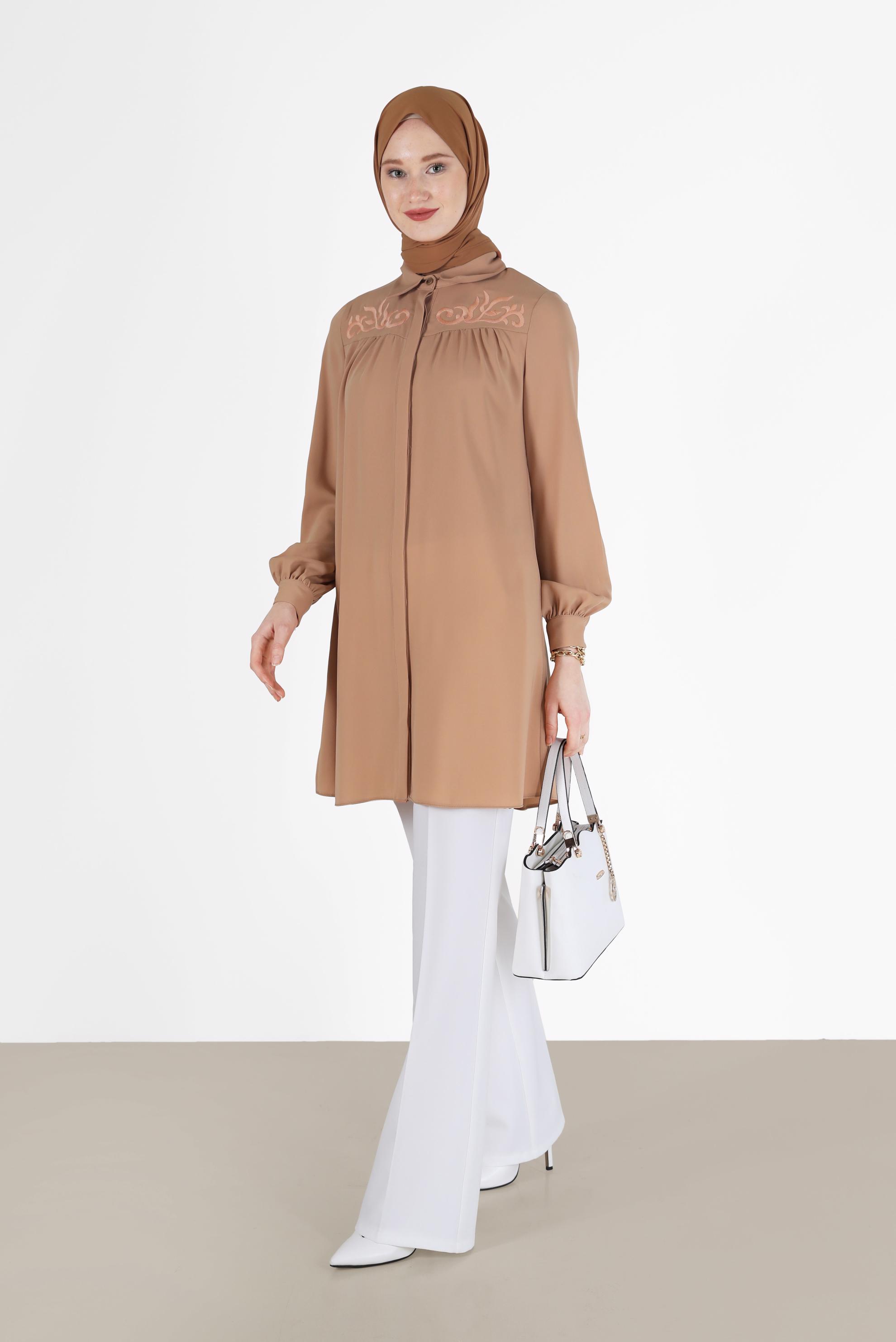 Hijab clothing PINK EMBROIDERY DETAIL TUNIC 42290 