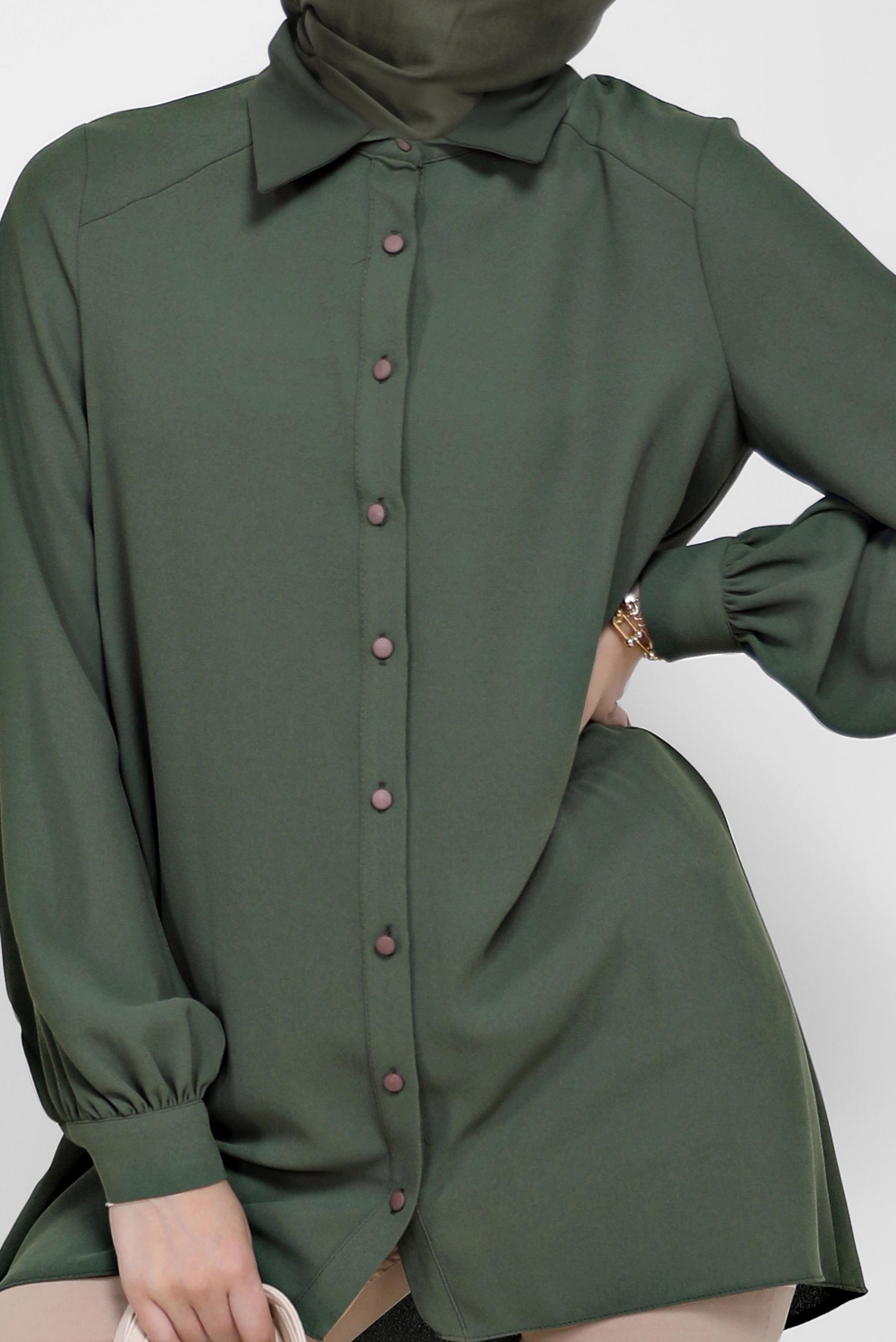 Tesettür giyim HAKİ BASIC KREP TUNİK 42295 