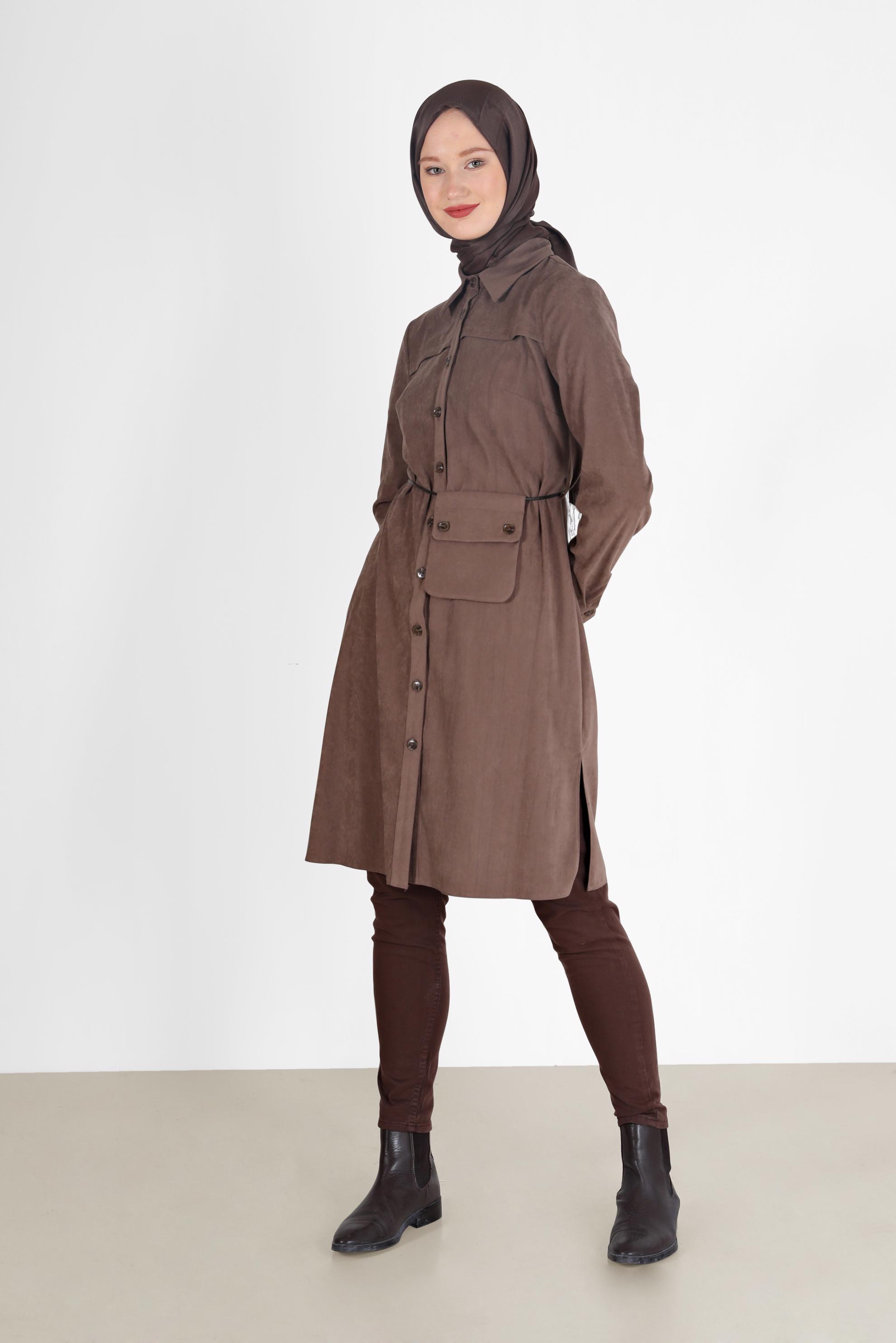 Hijab clothing MINK POCKET DETAIL BUTTONED TUNIC 42353 