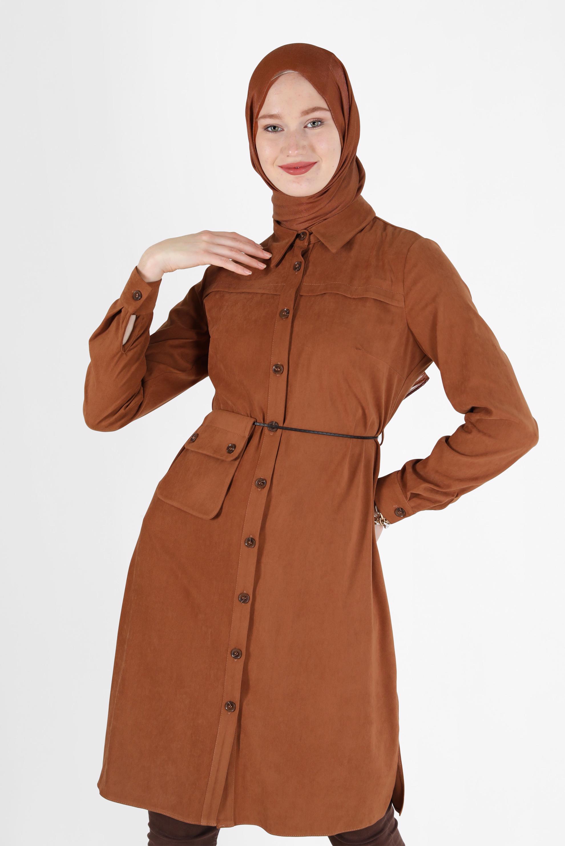 Hijab clothing TABA POCKET DETAIL BUTTONED TUNIC 42353 