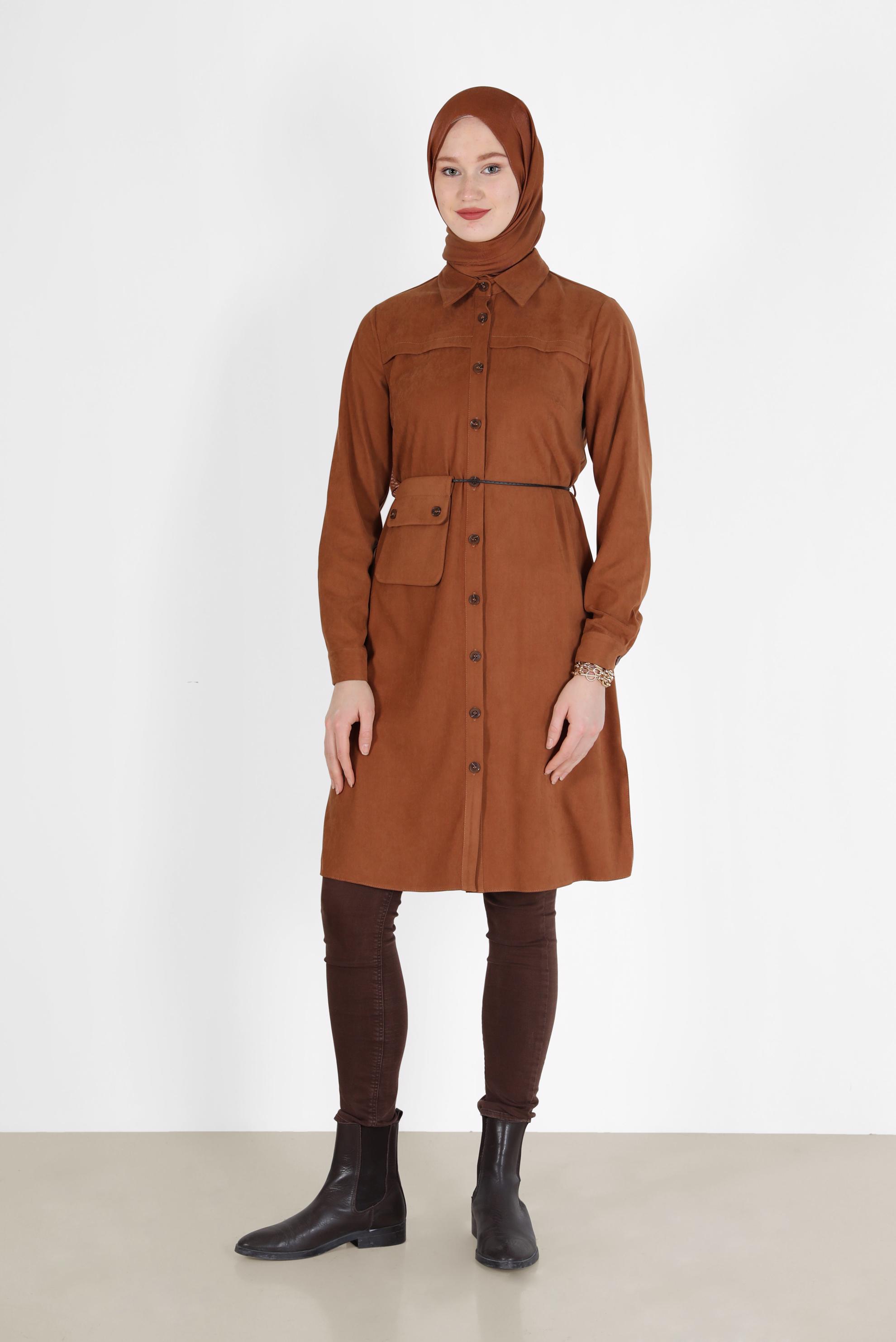 Hijab clothing TABA POCKET DETAIL BUTTONED TUNIC 42353 