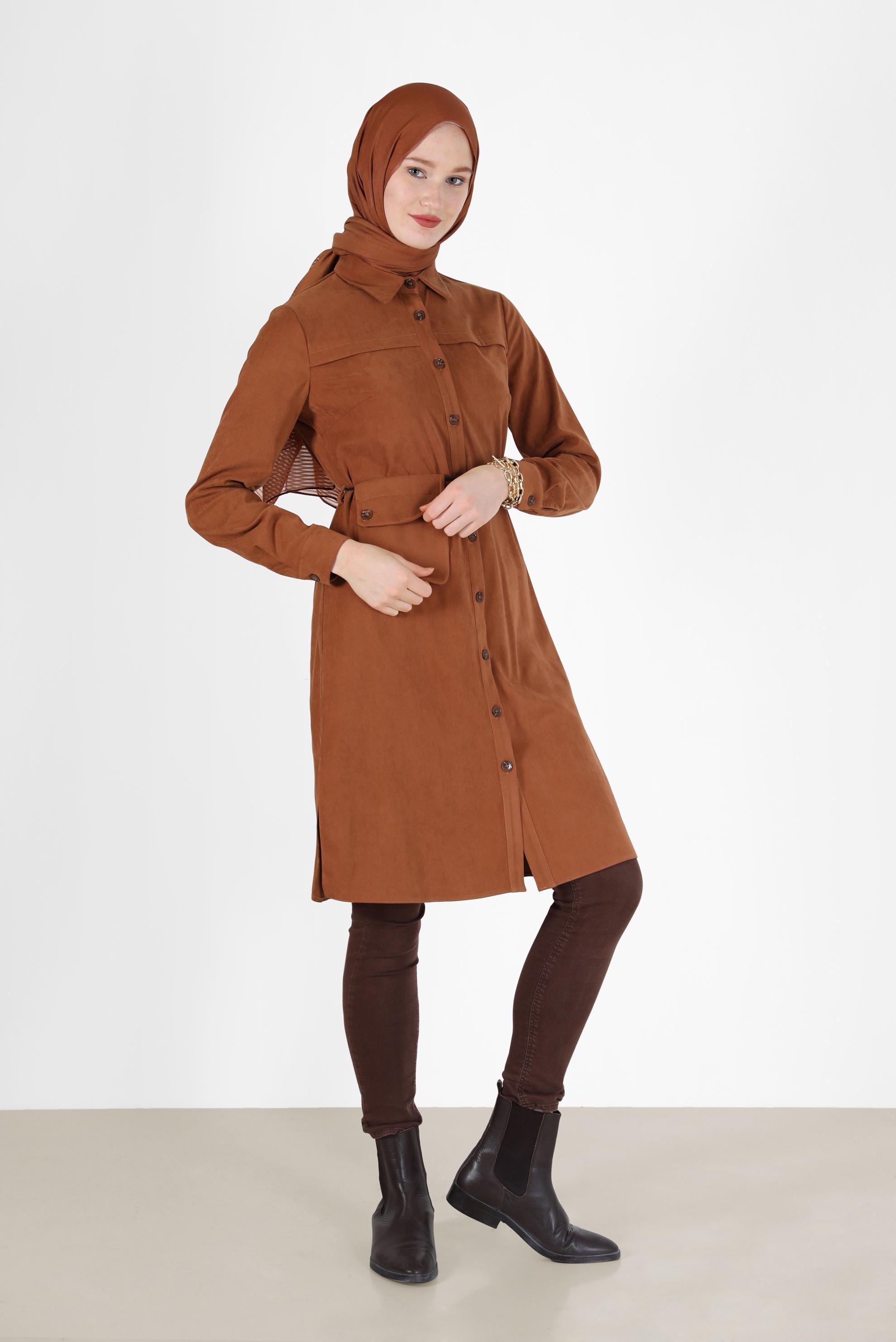 Hijab clothing TABA POCKET DETAIL BUTTONED TUNIC 42353 