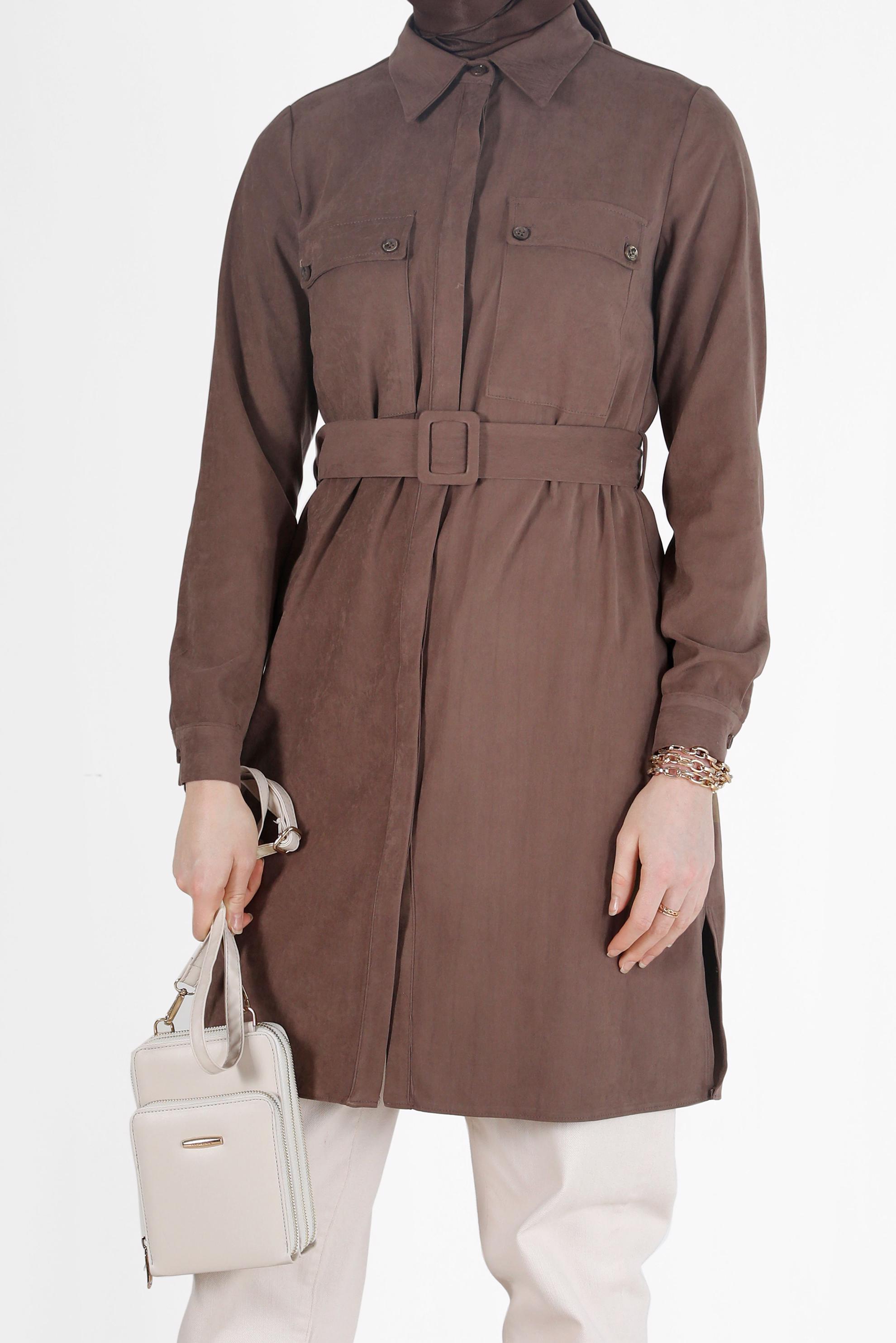 Hijab clothing MINK BELTED POCKET DETAIL TUNIC 42354 