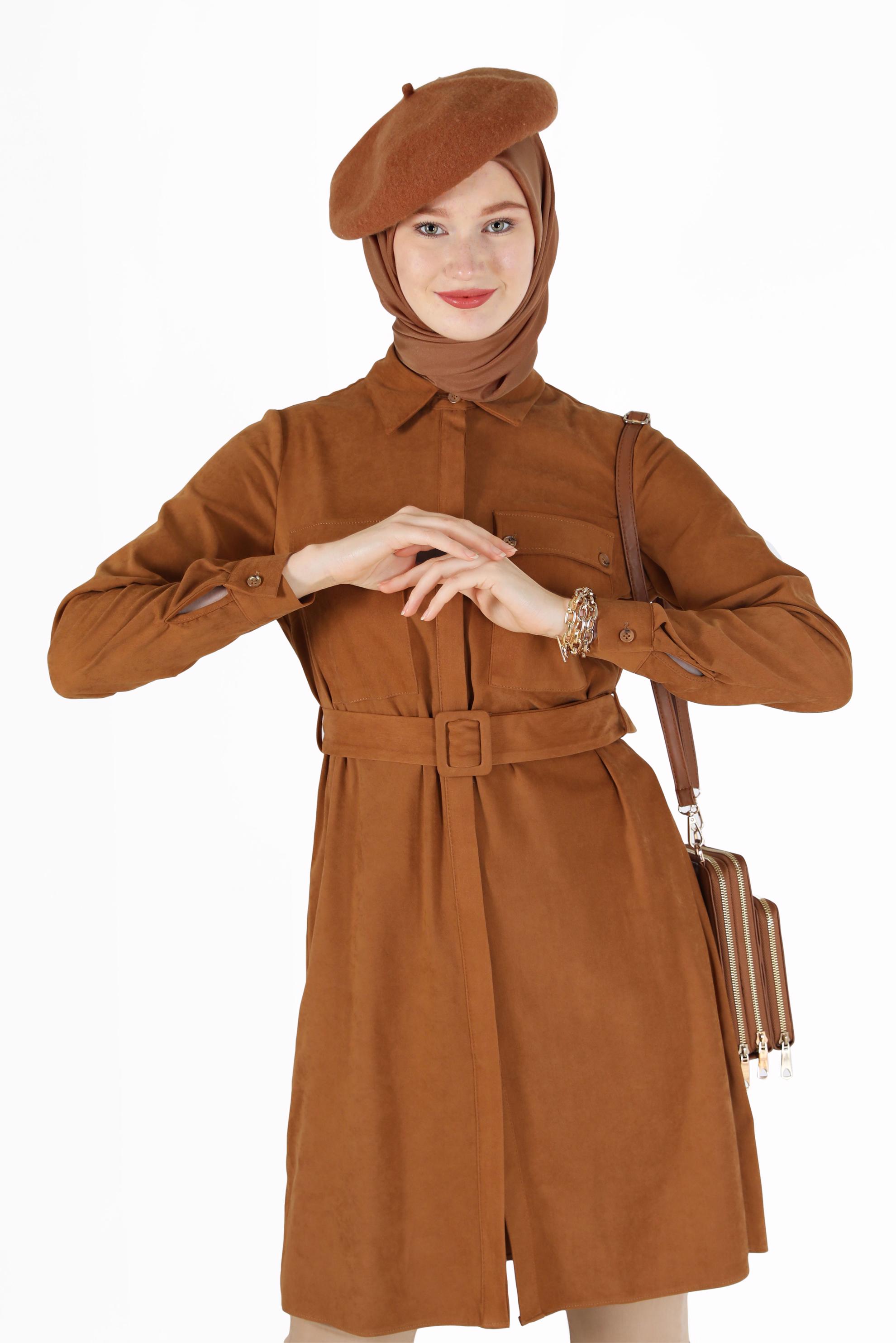 Hijab clothing TABA BELTED POCKET DETAIL TUNIC 42354 