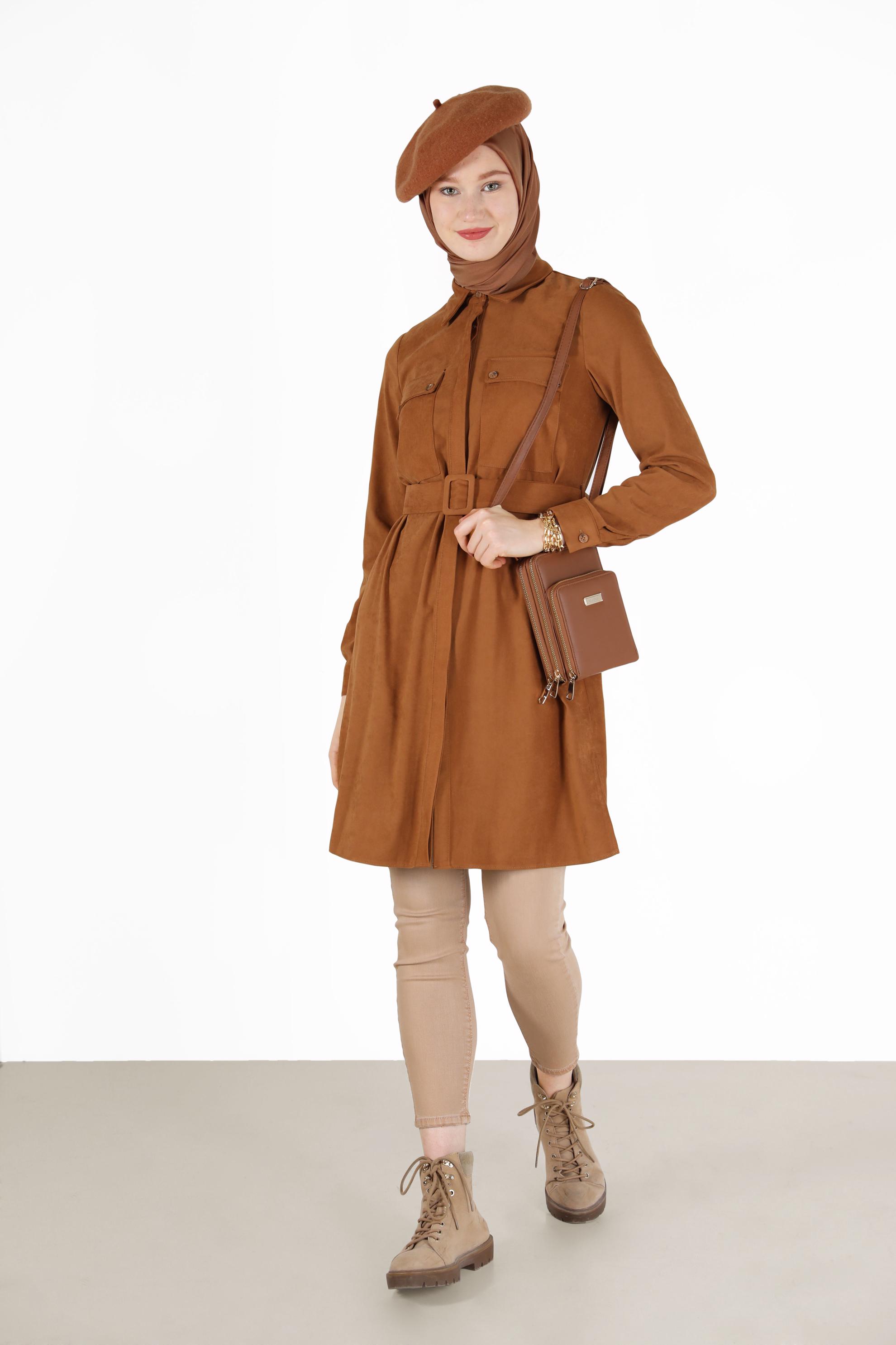 Hijab clothing TABA BELTED POCKET DETAIL TUNIC 42354 