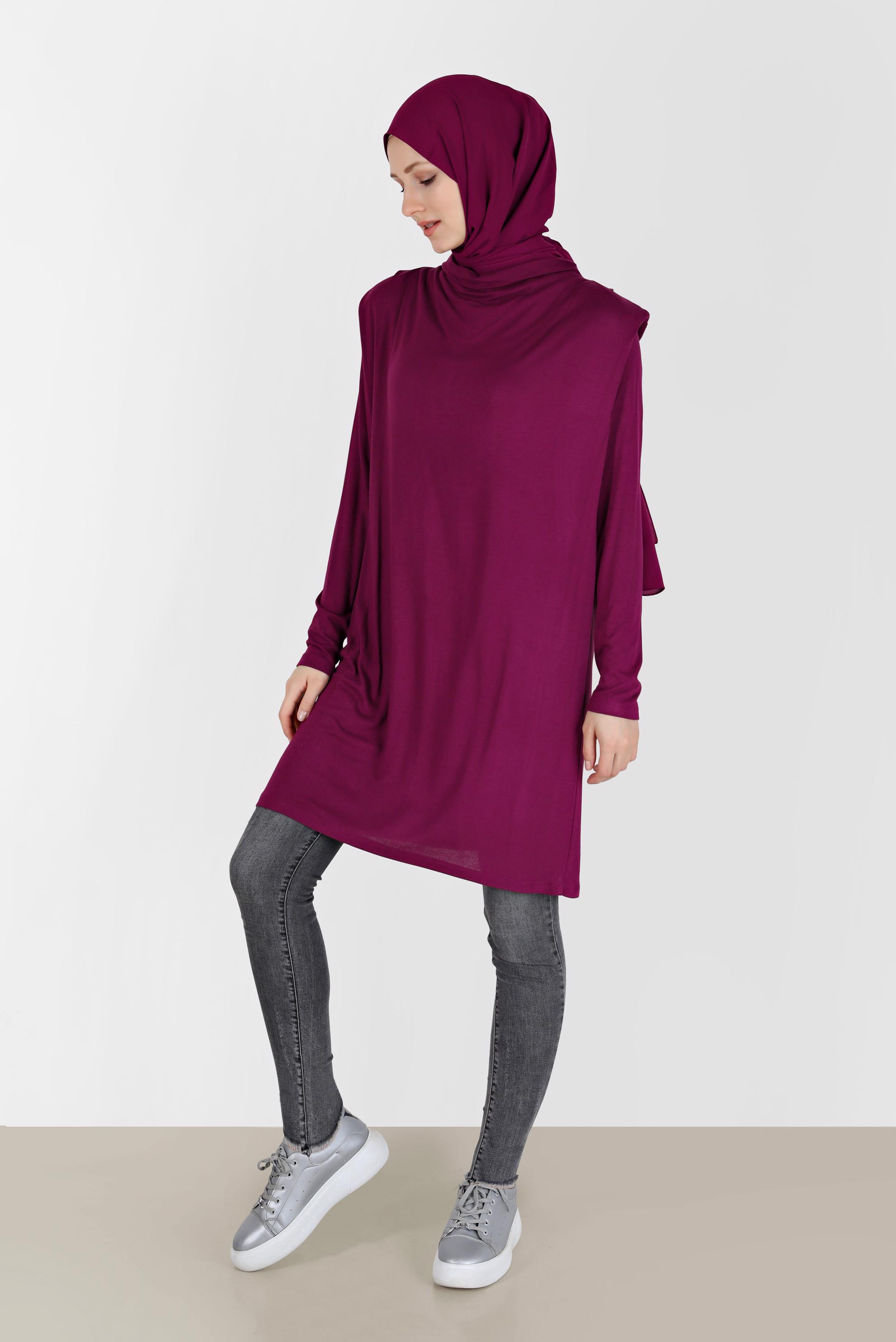 Vêtements hijab POURPRE TUNIQUE COL FLUIDE 42389