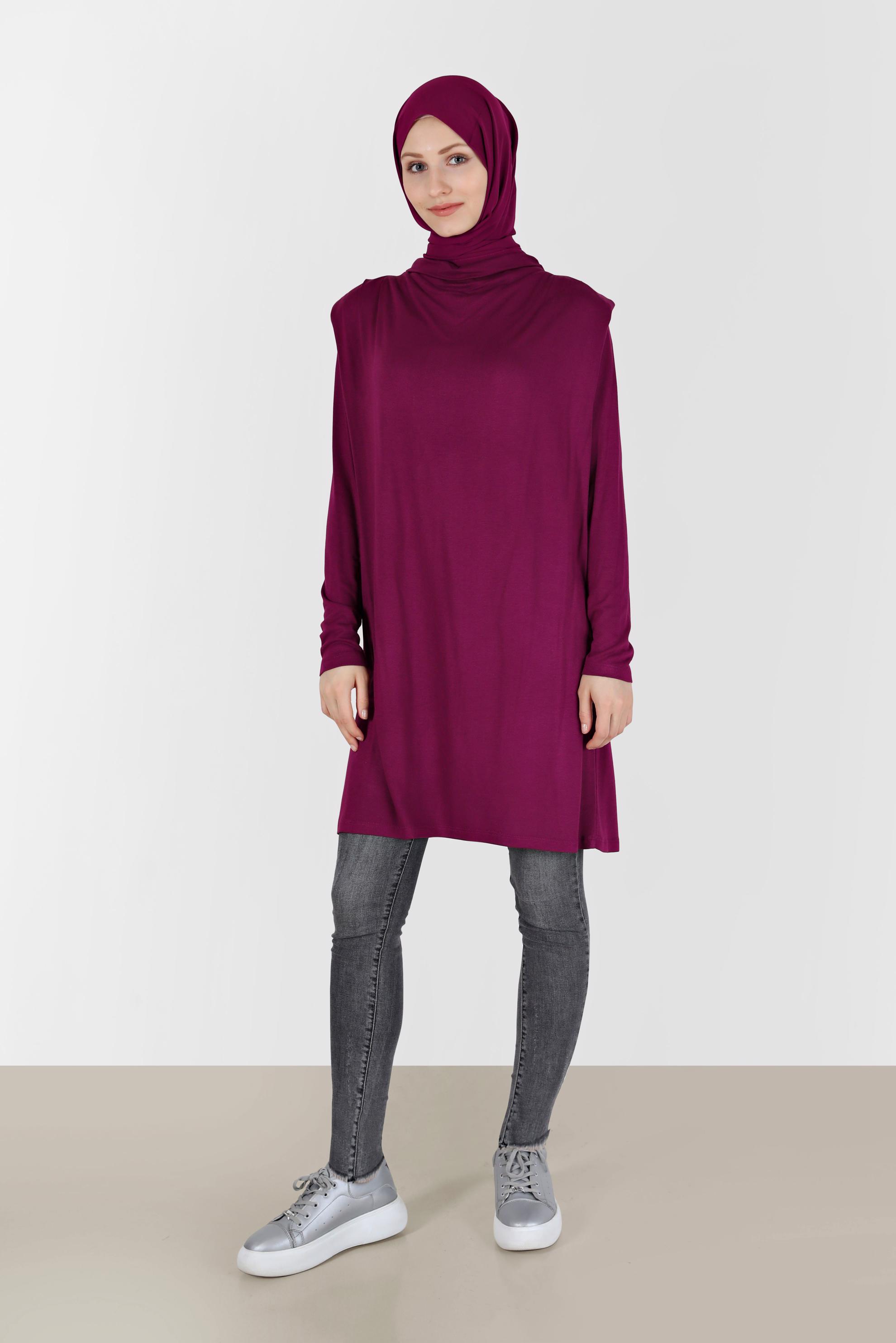 Vêtements hijab POURPRE TUNIQUE COL FLUIDE 42389