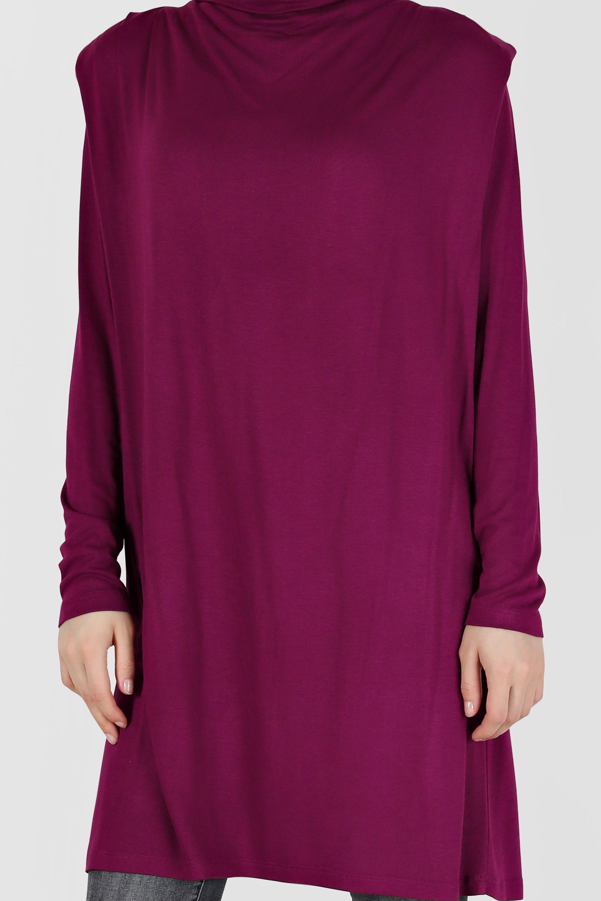 Vêtements hijab POURPRE TUNIQUE COL FLUIDE 42389