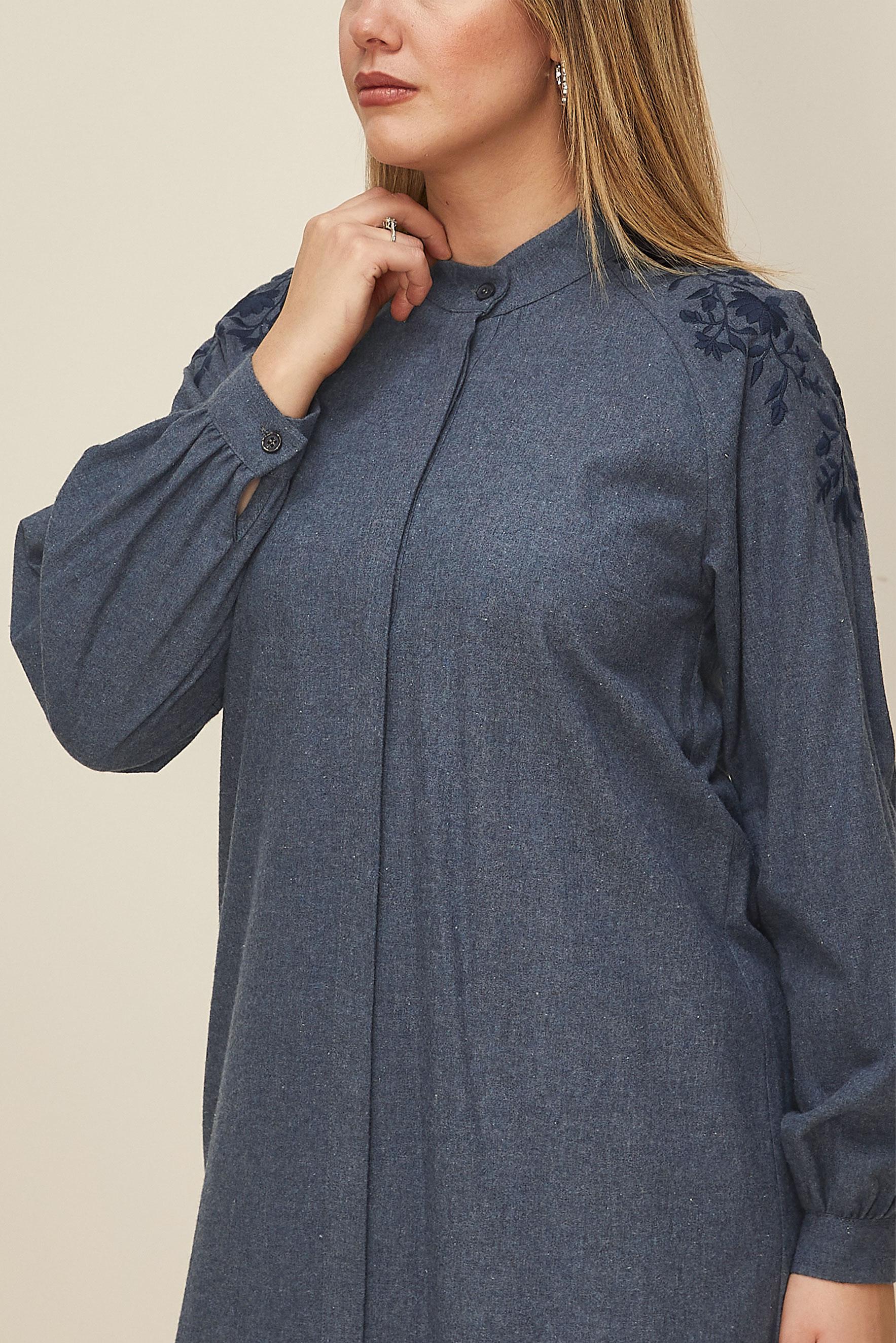 Vêtements hijab BLEU MARINE TUNIQUE BRODÉE 42395