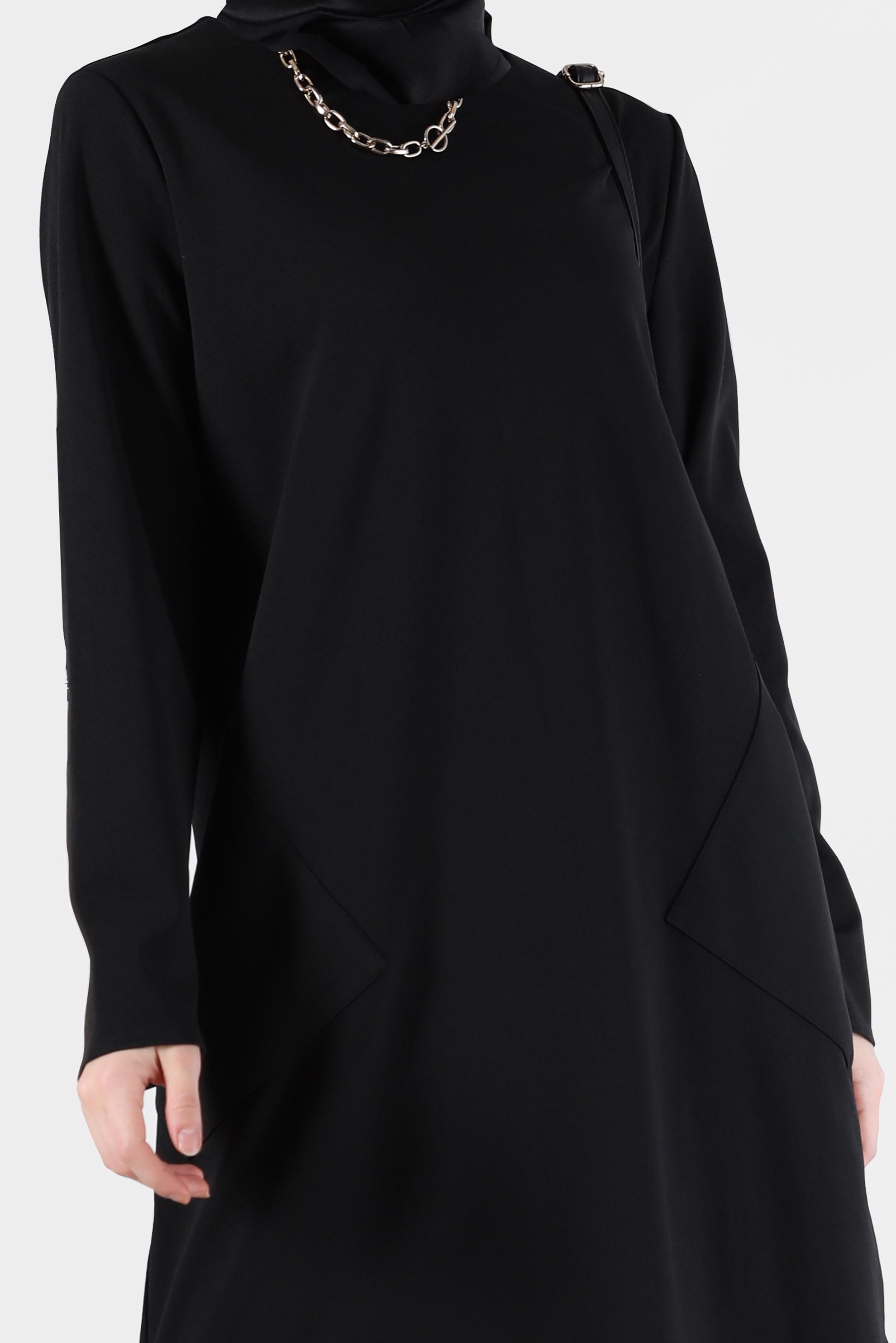 Tesettür giyim SİYAH UZUN TESETTÜR TUNİK 42407