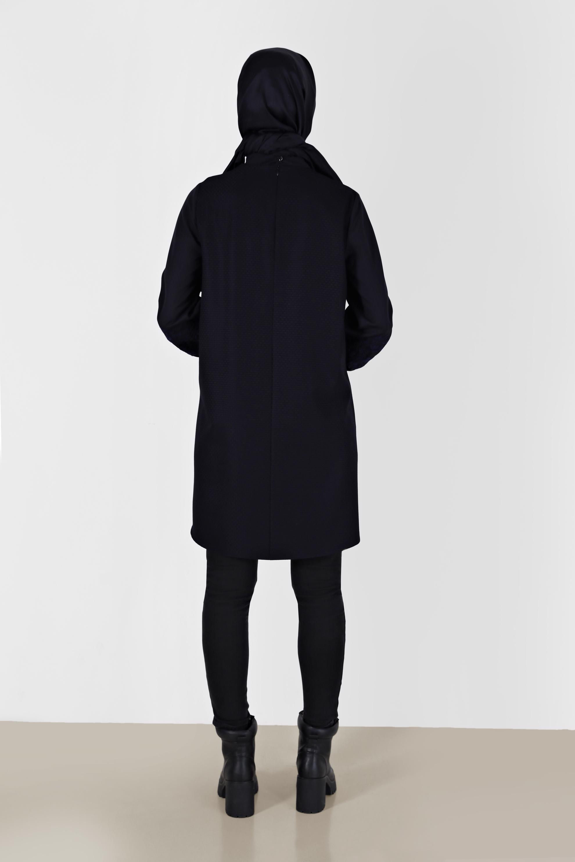 Hijab clothing BLACK TIE DETAIL GINGHAM PATTERN TUNIC 42443 