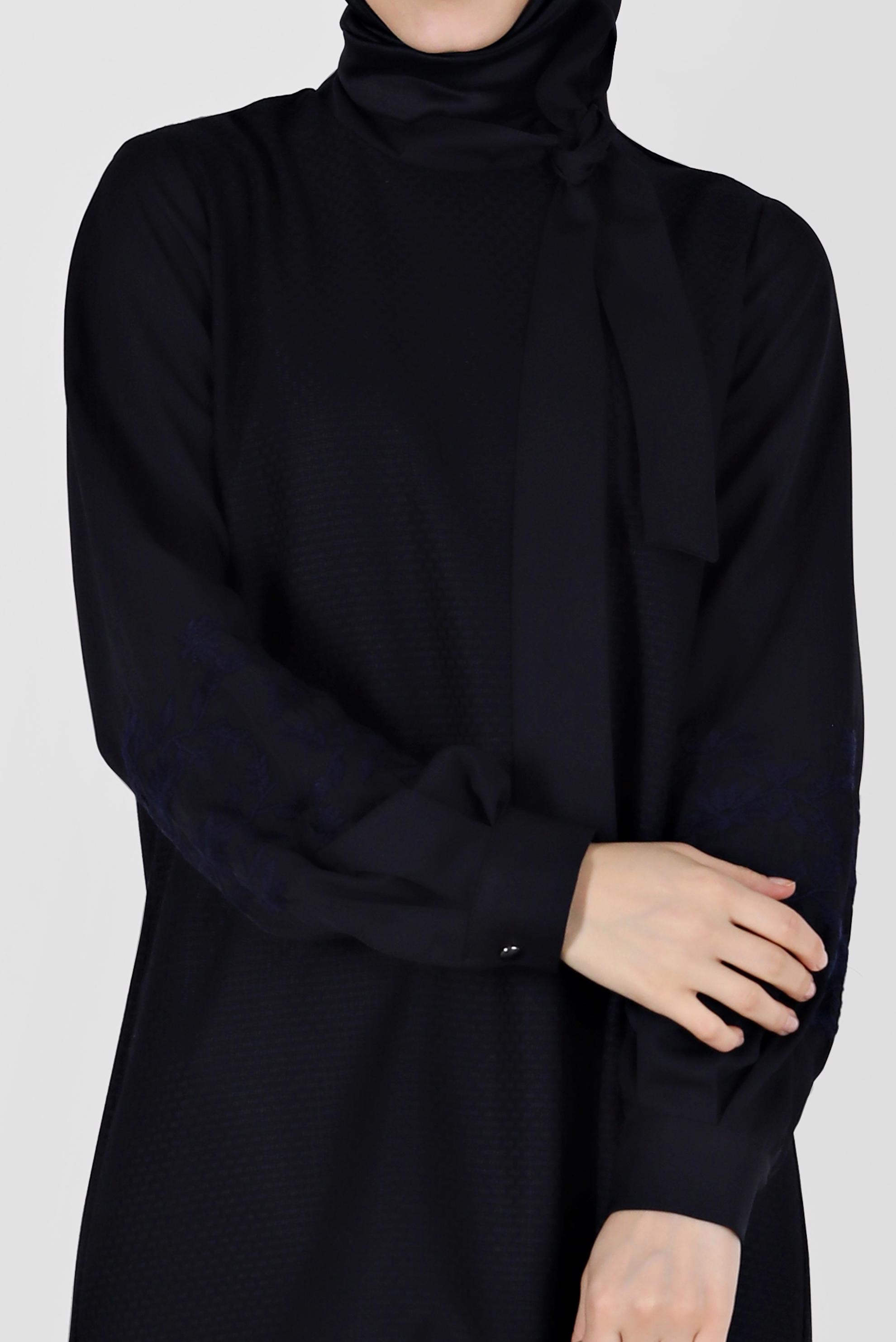 Hijab clothing BLACK TIE DETAIL GINGHAM PATTERN TUNIC 42443 