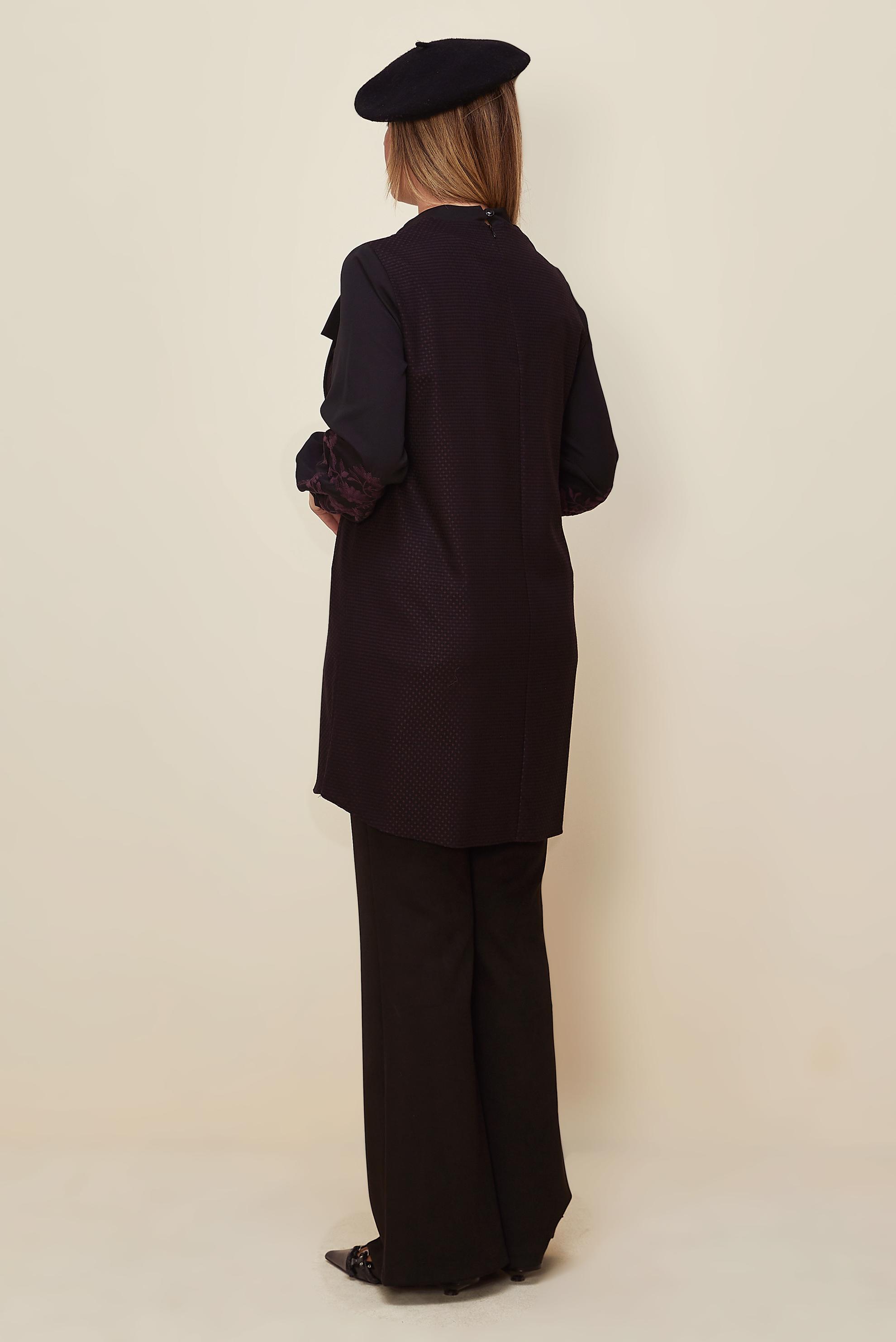 Hijab clothing DAMSON TIE DETAIL GINGHAM PATTERN TUNIC 42443 