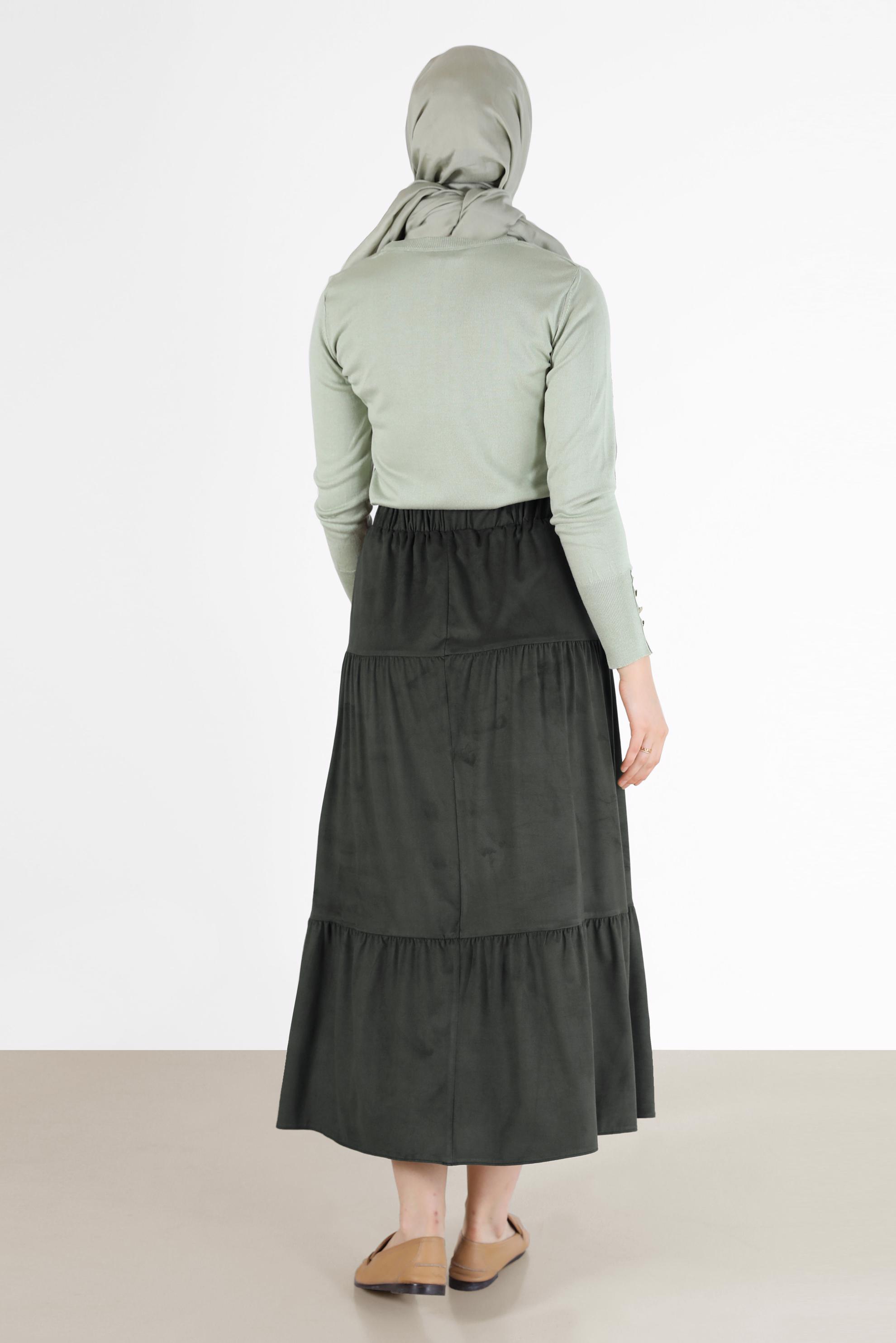Hijab clothing GREY BUTTON DETAIL SKIRT 60226