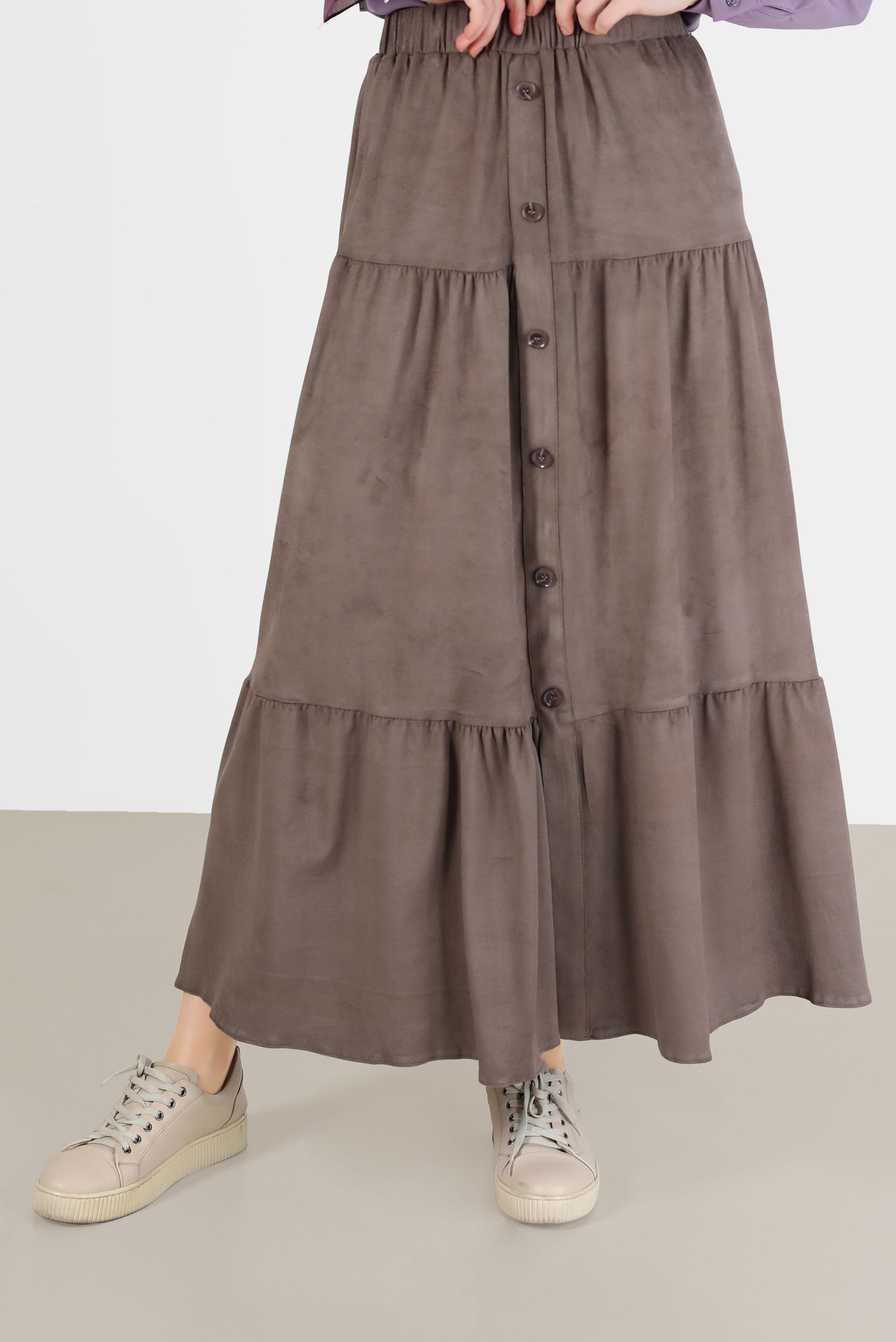 Vêtements hijab VISON JUPE À NIVEAUX AVEC BOUTONS 60226