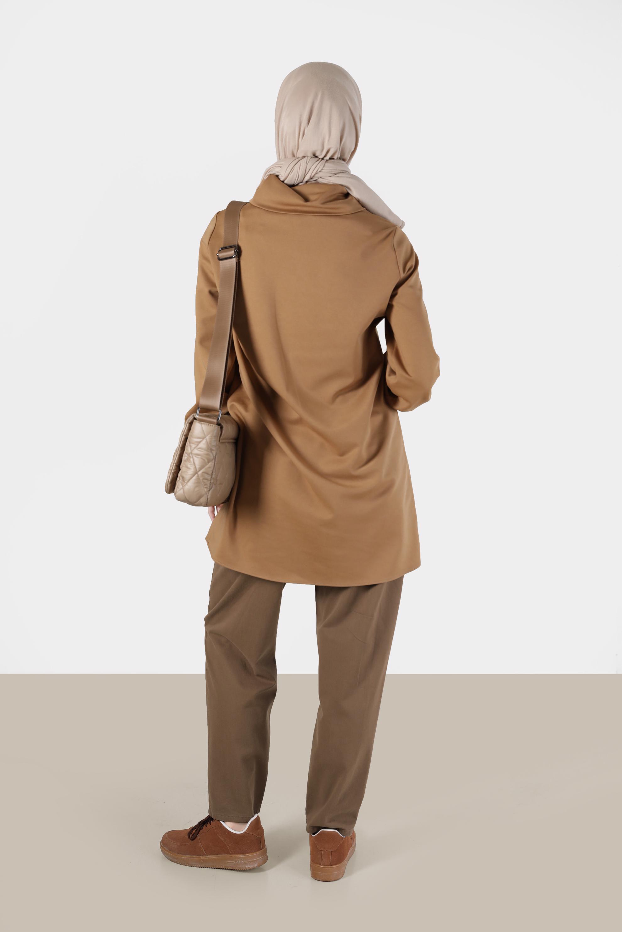 Tesettür giyim KAHVE DAR PAÇA PANTOLON 70282 