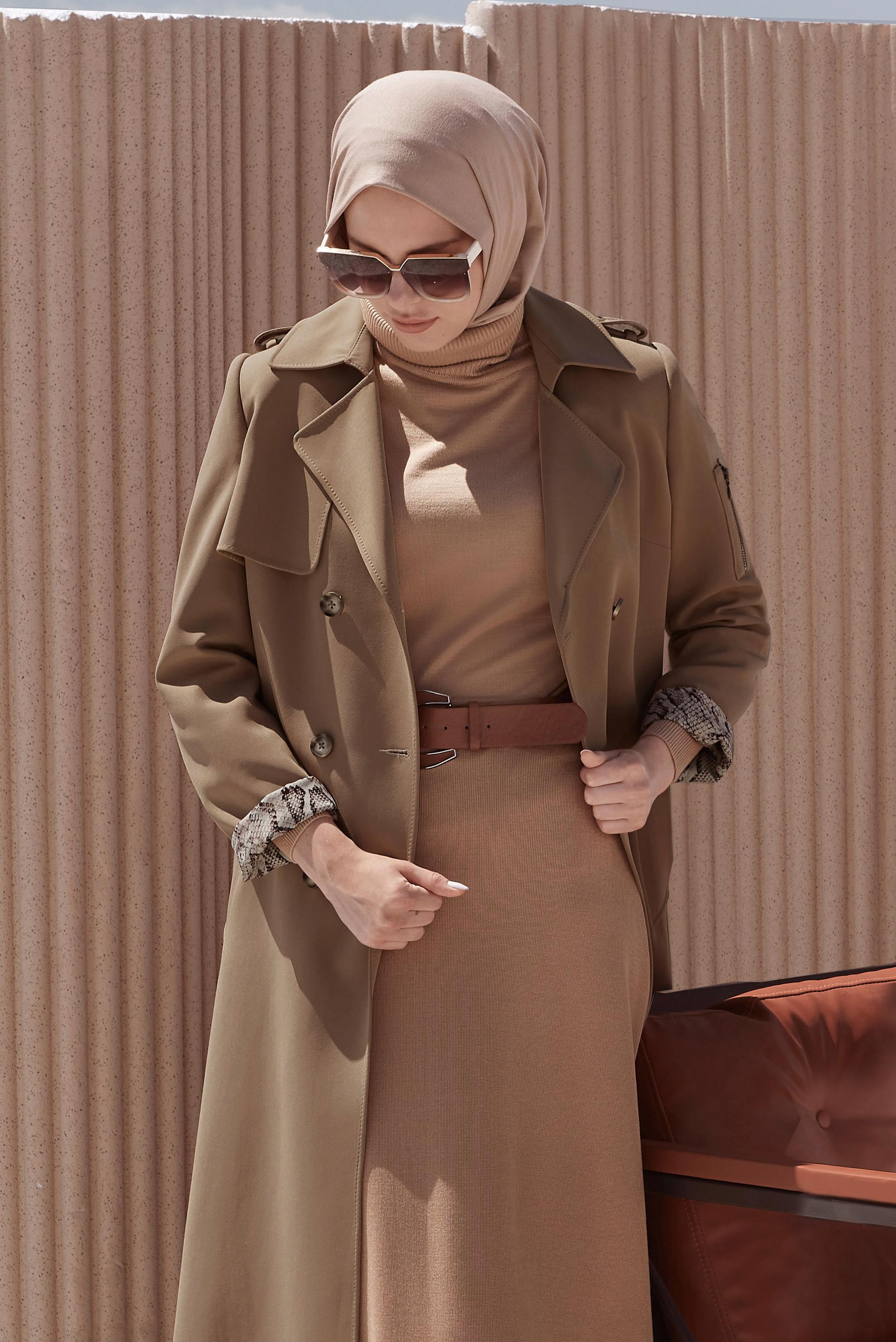Vêtements hijab BEIGE TRENCH BOUTONS 10461