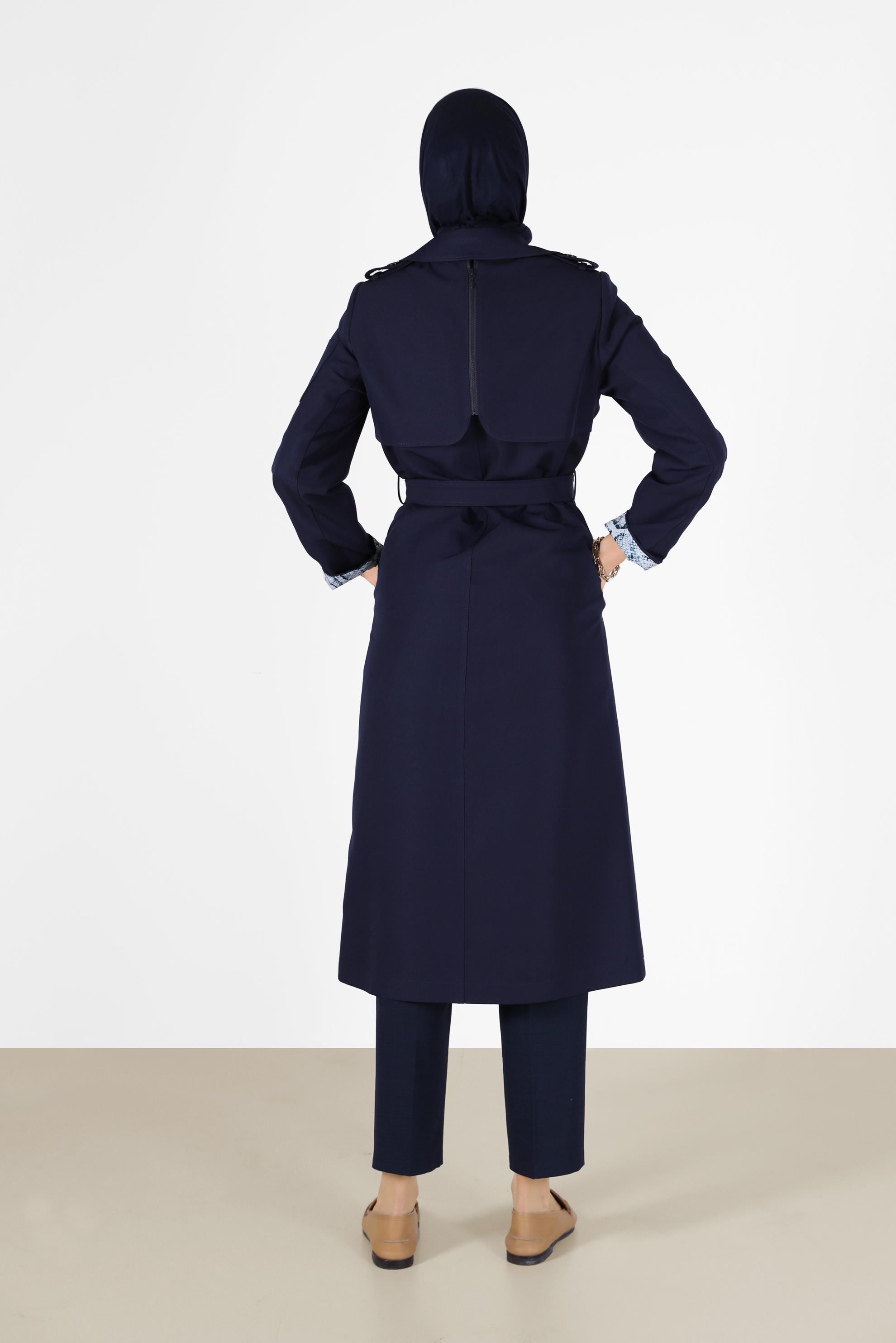 Vêtements hijab BLEU MARINE TRENCH BOUTONS 10461