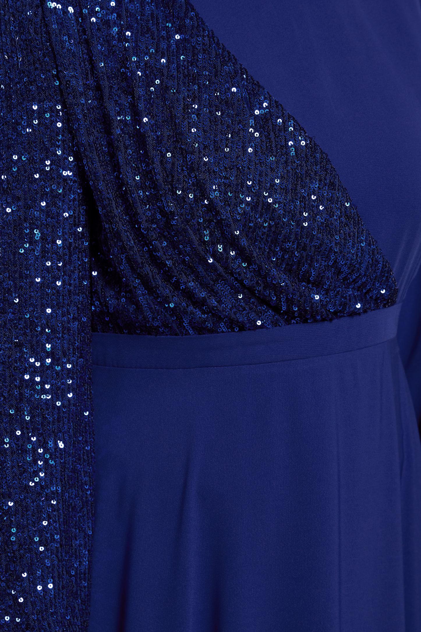 Tesettür giyim MAVİ PUL PAYET DETAYLI ABİYE ELBİSE 4218 